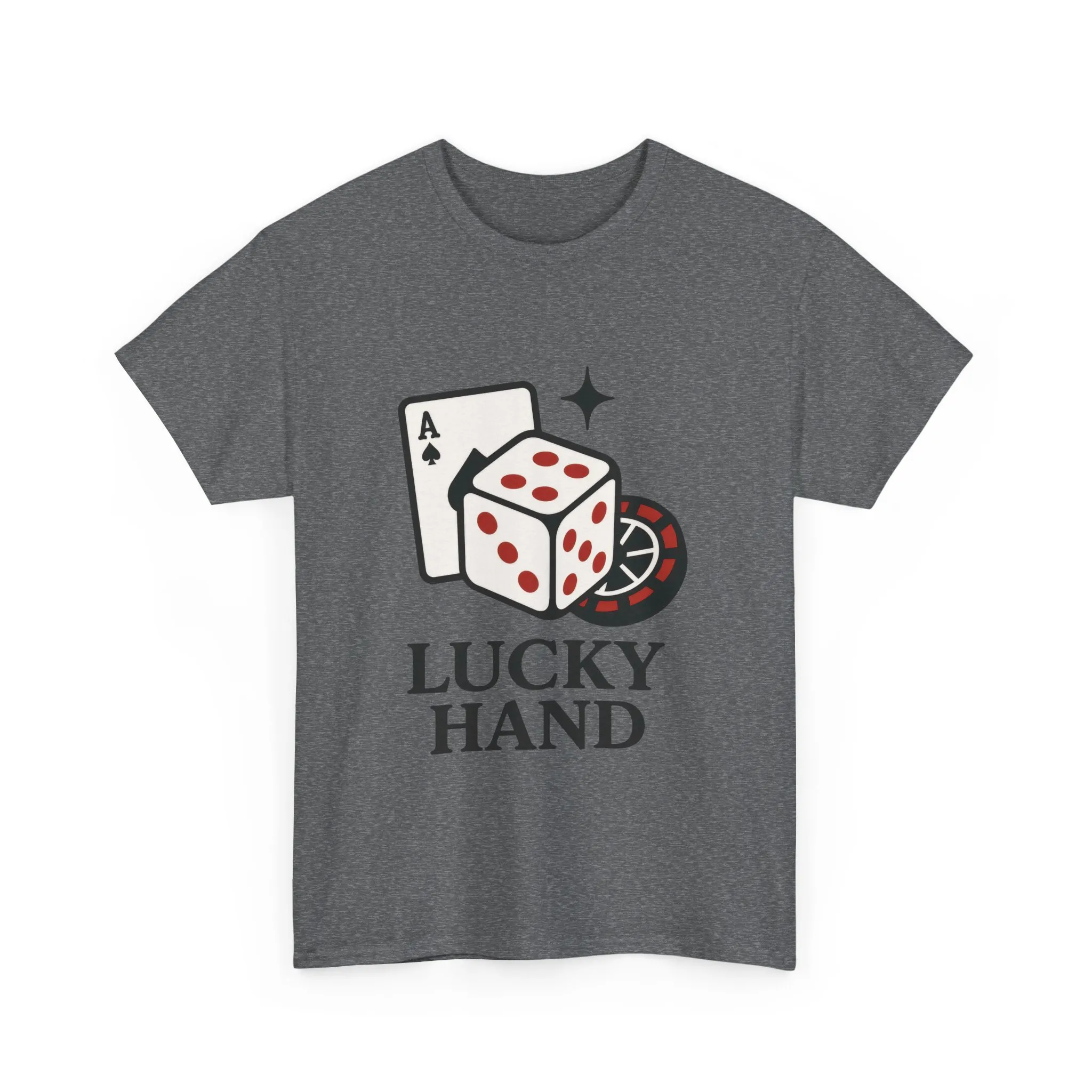 Lucky Hand Unisex Heavy Cotton Tee, Gambling Shirt, Casino Wear, Good Luck Gift, Poker T-Shirt, Casual Vintage Style - Image 5