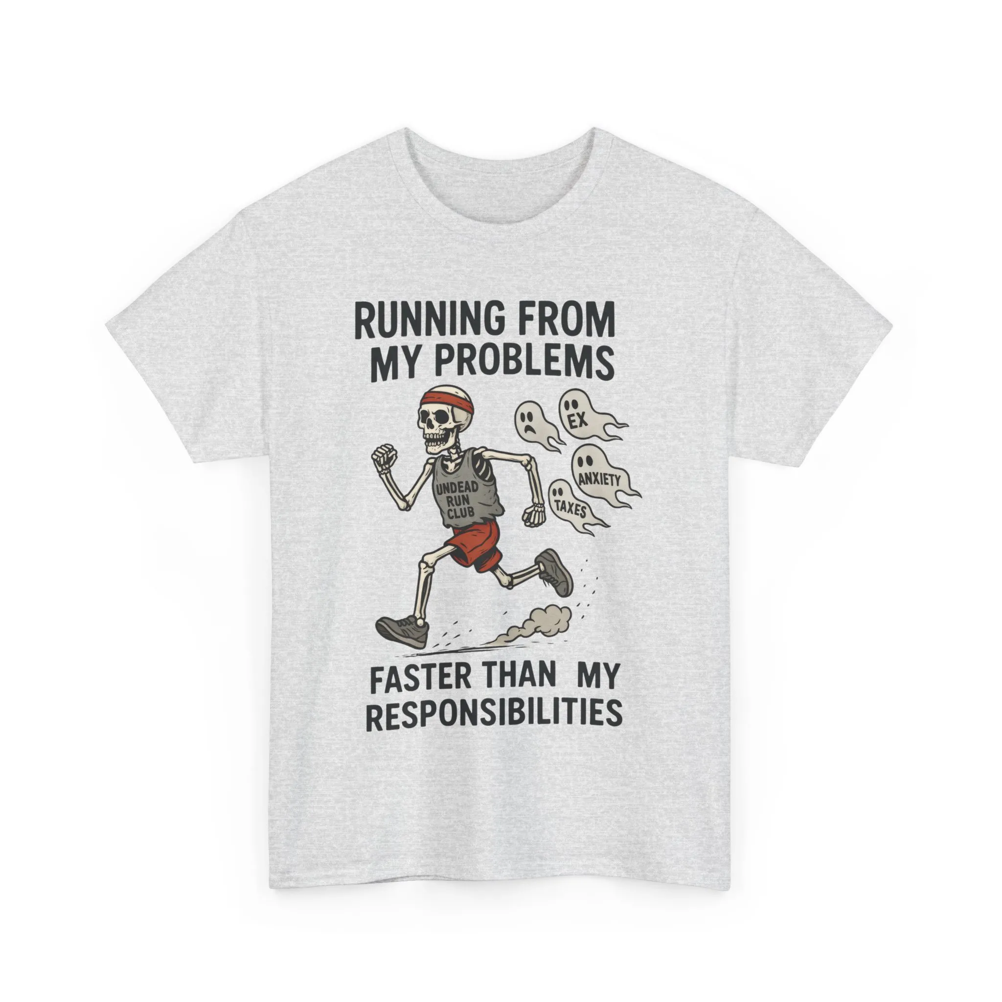 Skeleton Runner Tee for Men, Undead Jogging Club Shirt, Halloween T-Shirt, Gift for Runners, Anxiety Humor Gift - Image 31