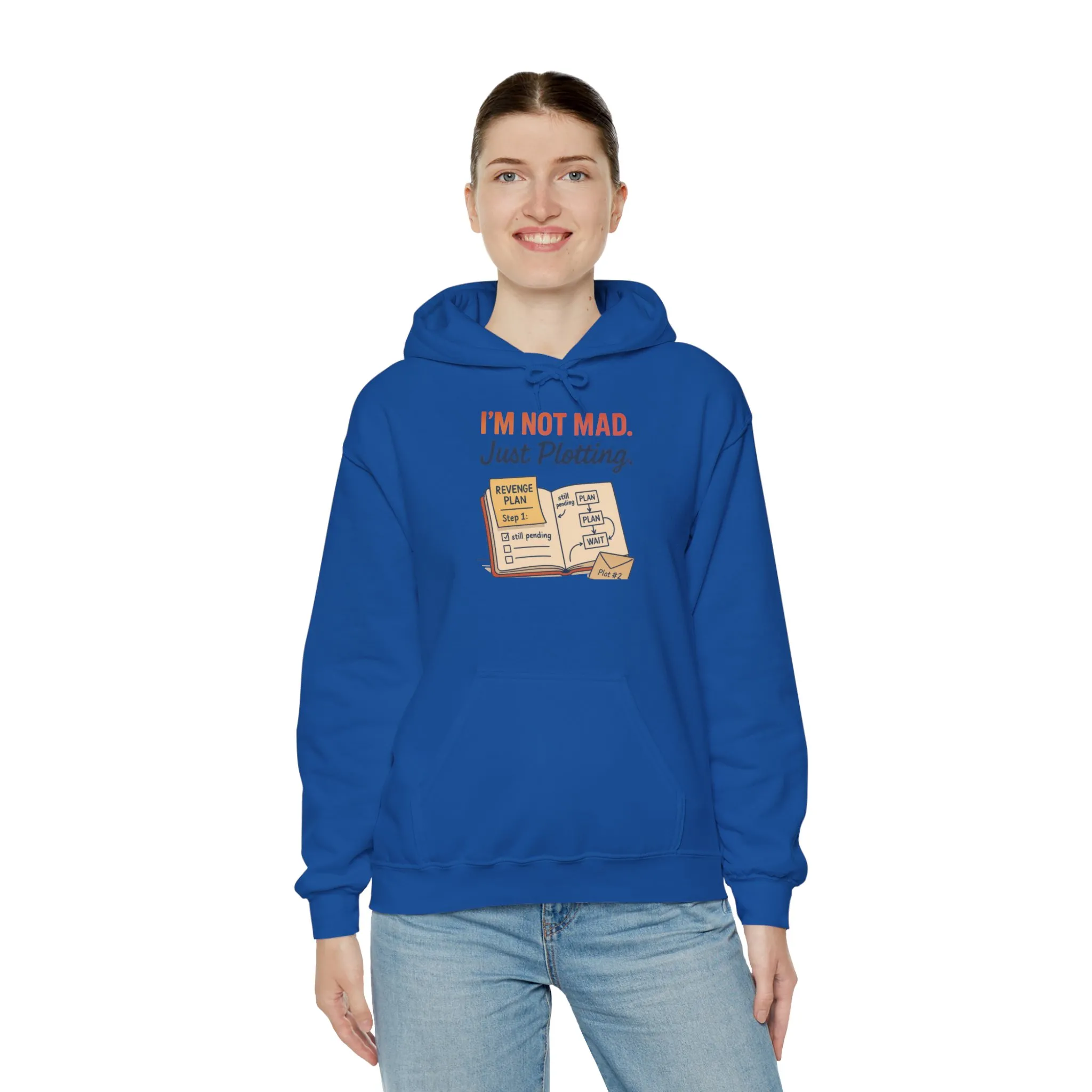 Sarcastic Womens Hoodie, Im Not Mad Just Plotting, Funny Passive Aggressive Sweatshirt Gift, Plotting Humor Hooded Womens Sweatshirt - Image 18