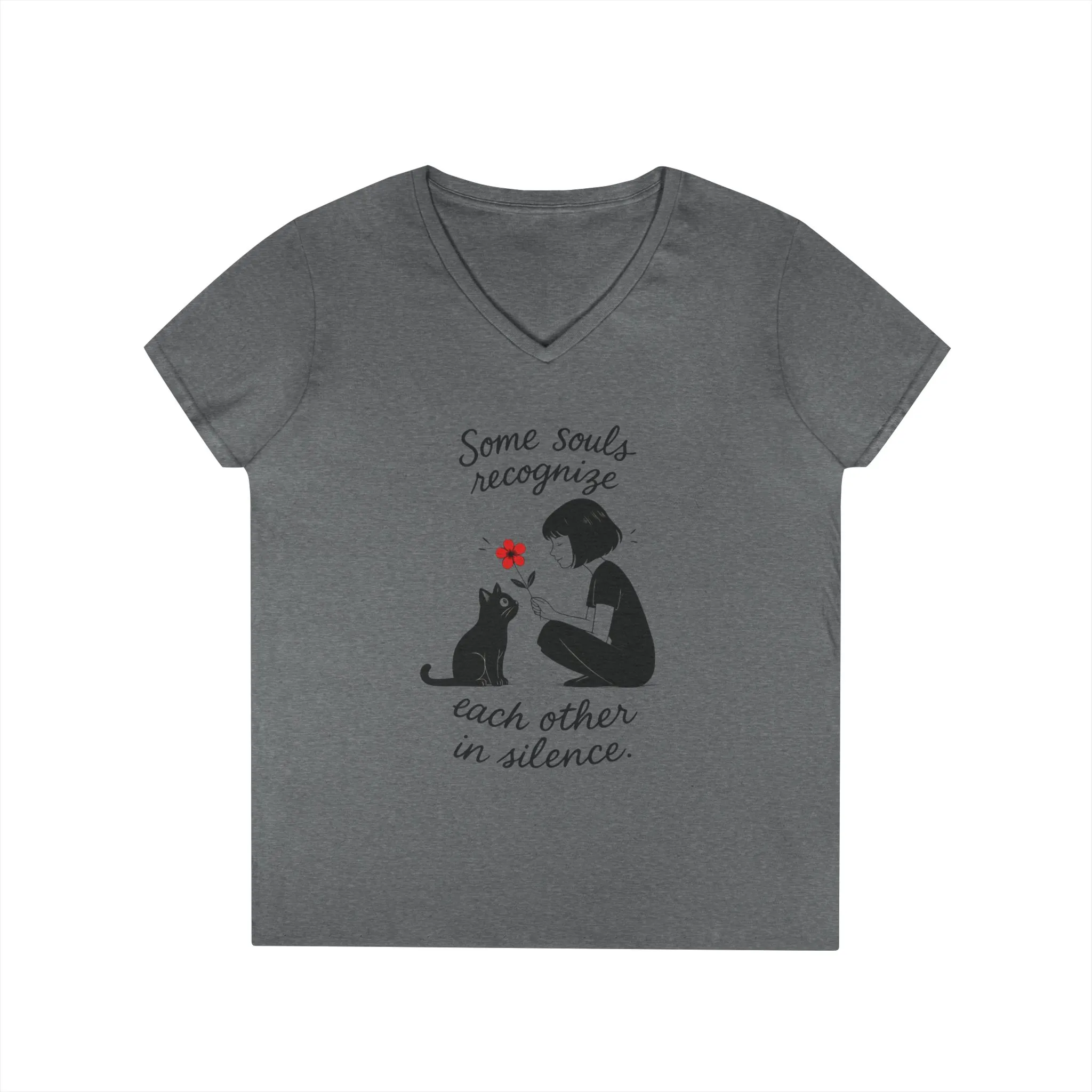 Cat Lover's V-Neck T-Shirt - Cute Graphic Tee for Pet Owners, Gifts for Cat Lovers, Animal Lover Apparel, Valentine's Day, Cat Love - Image 10