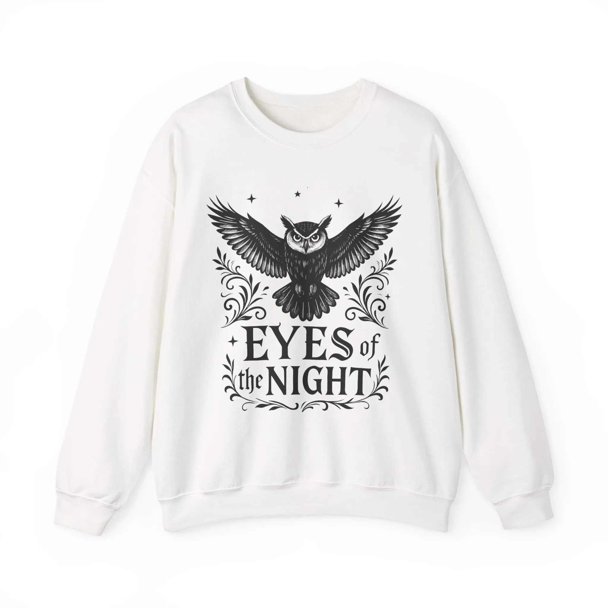 Eyes of the Night Owl Sweatshirt, Mens Dark Gothic Sweatshirt, Mysterious Owl Graphic Pullover, Forest Bird of Night Design, Halloween Gift - Image 5