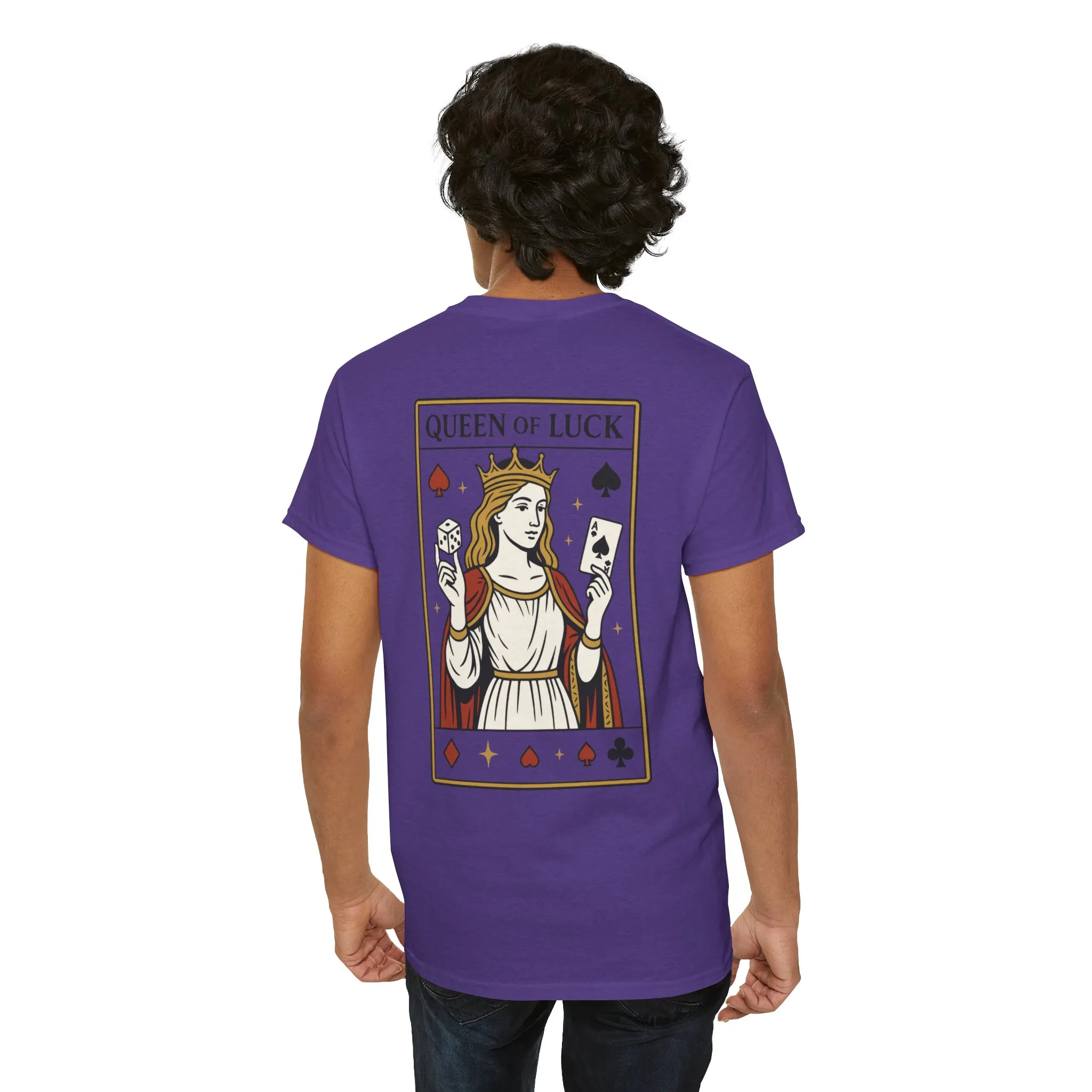 Front & Back Print unisex T-Shirt, Roll the Dice Tee for Men, Vintage Gambling Shirt, Casino Gift, Poker Gift, Card Games Gift, Queen of Luck - Image 29