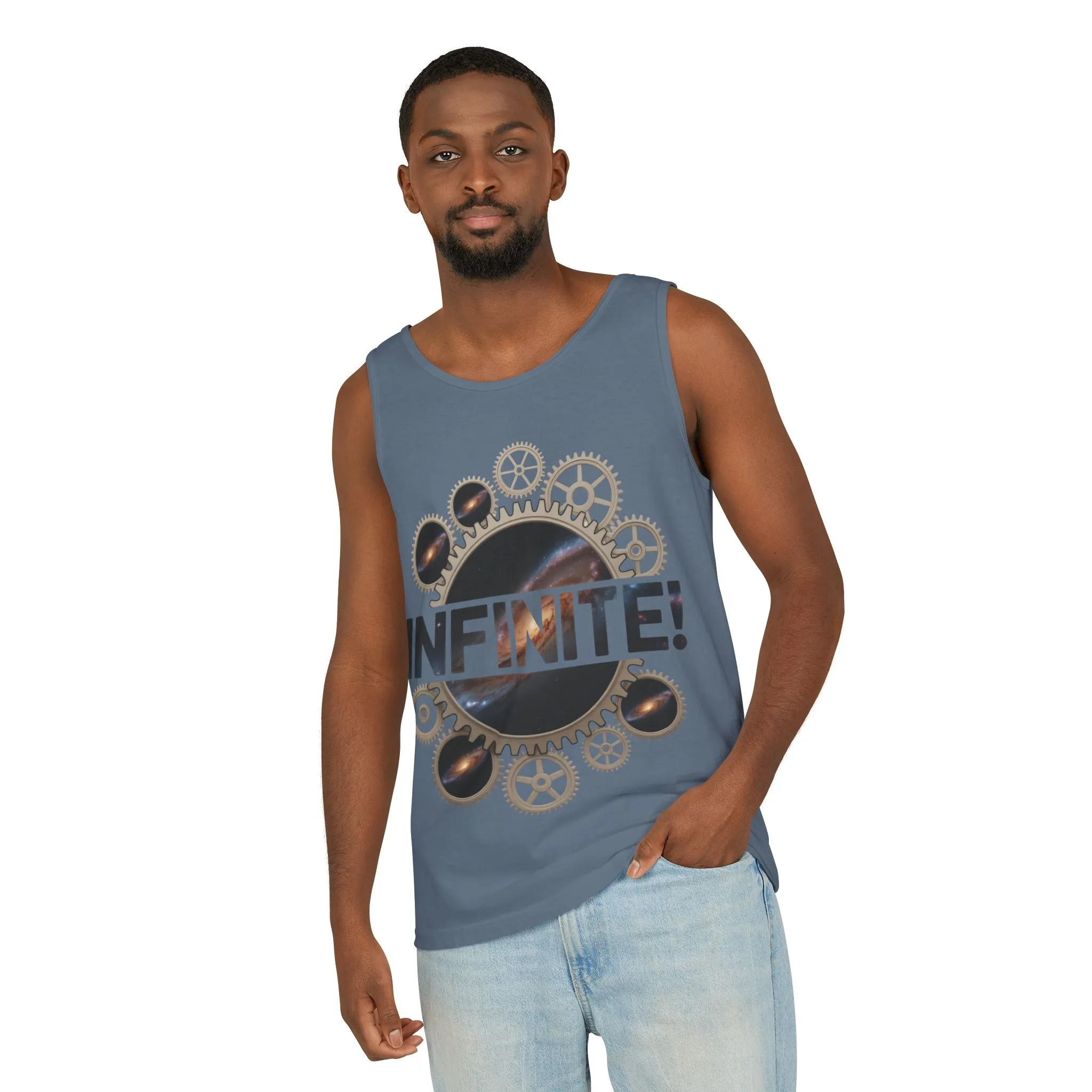 Men's INFINITE! Steampunk Space Gears T-Shirt, Cosmic Mechanical Design Tee for Sci-Fi & Engineering Lovers, Workout Shirt - Image 41
