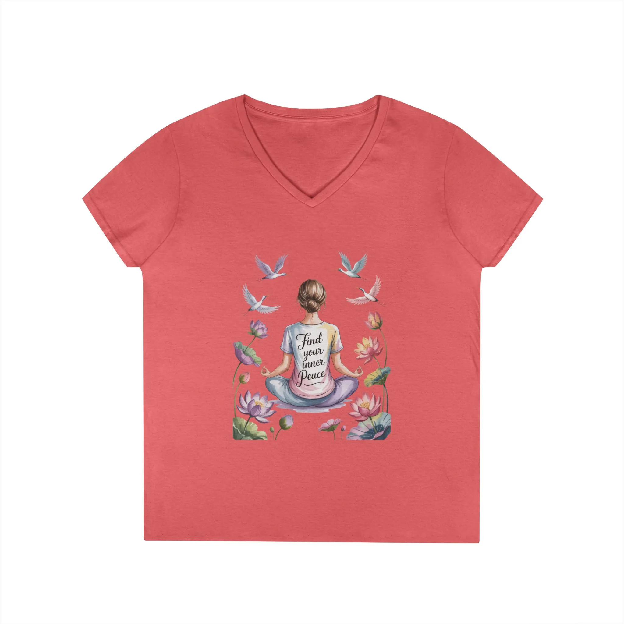 Mindful V-Neck T-Shirt, Inspirational Tee, Yoga Shirt, Self-Care Apparel, Gift for Her, Casual Wear, Find Your Inner Peace - Image 28