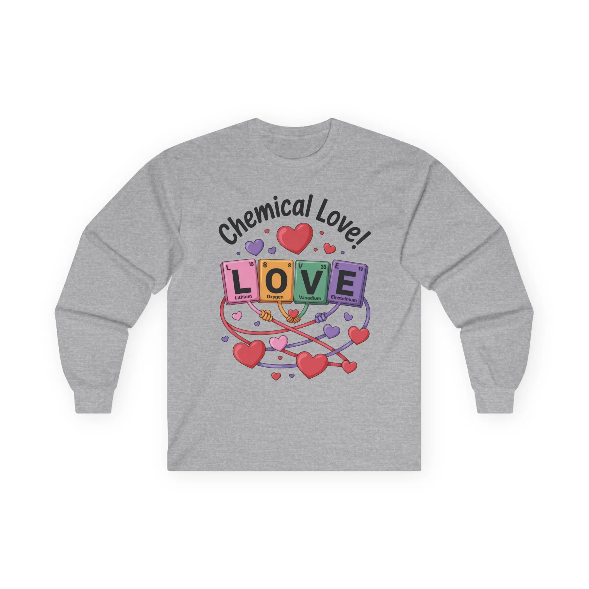 Chemical Love Womens Long Sleeve Tee, Valentines Day Gift, Cute Chemistry Shirt, Science Lover Apparel, Relationship Humor - Image 7