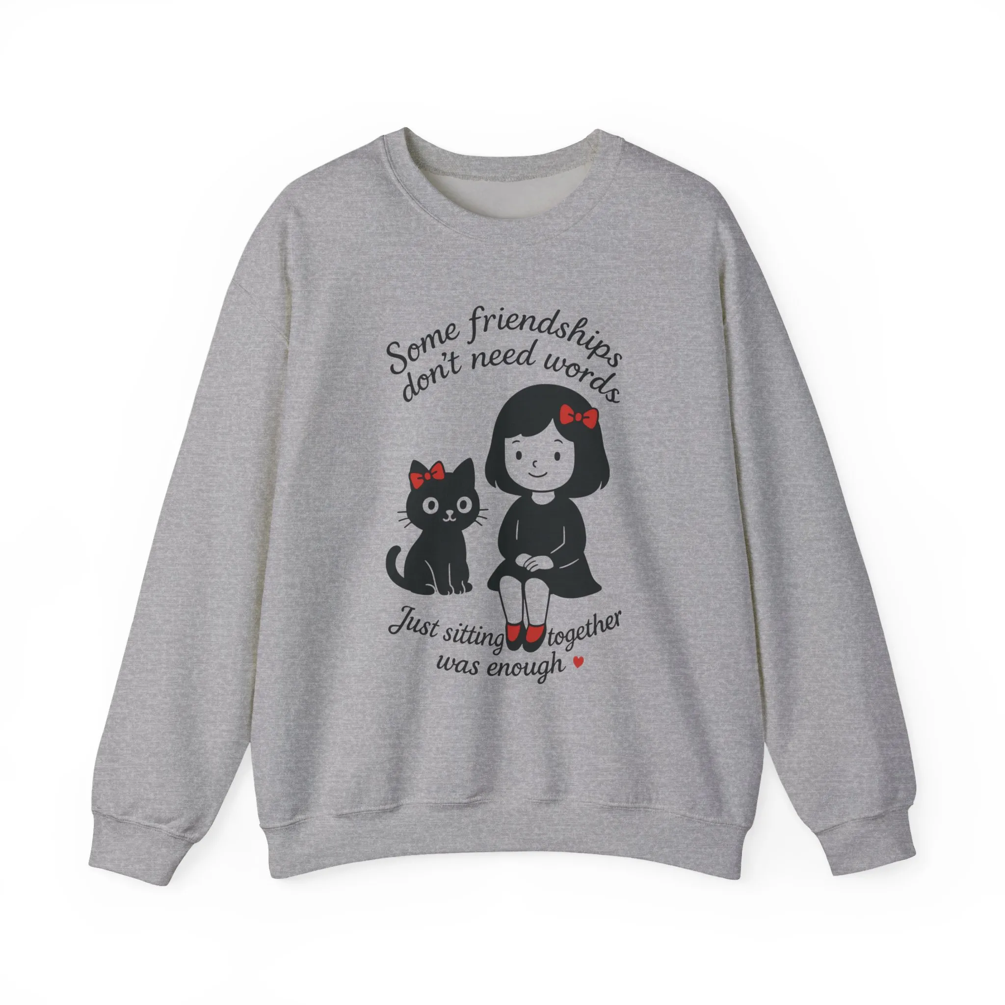 Friendship Womens Sweatshirt - Cozy Womens Crewneck with Cute Cat Design, Perfect Gift for Cat Lovers, Friendship Day, Casual Wear - Image 13