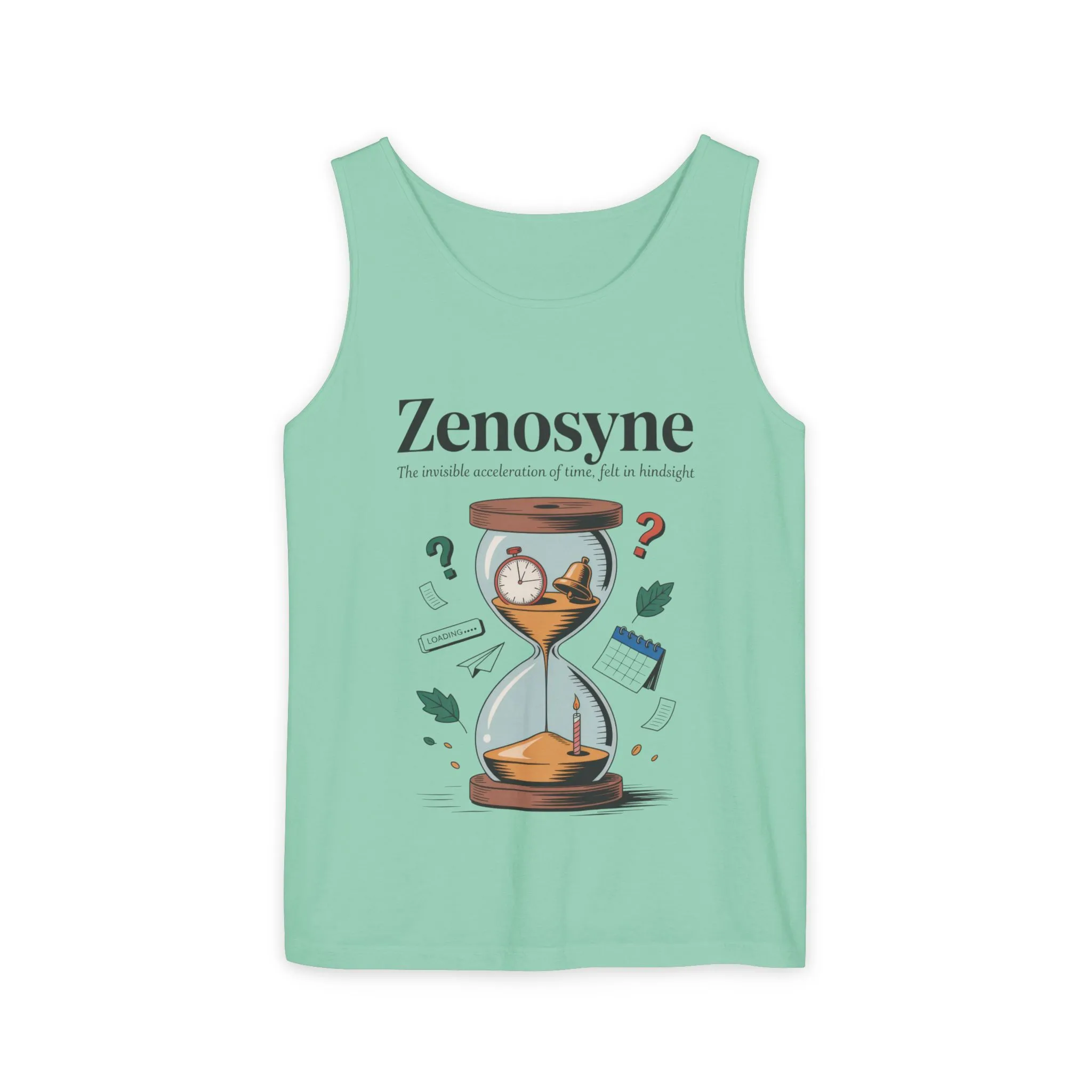 Zenosyne Tank Top, Unisex Garment-Dyed Tee, Time Awareness Gift, Casual Summer Wear, Philosophy Shirt, Unique Everyday Apparel - Image 7