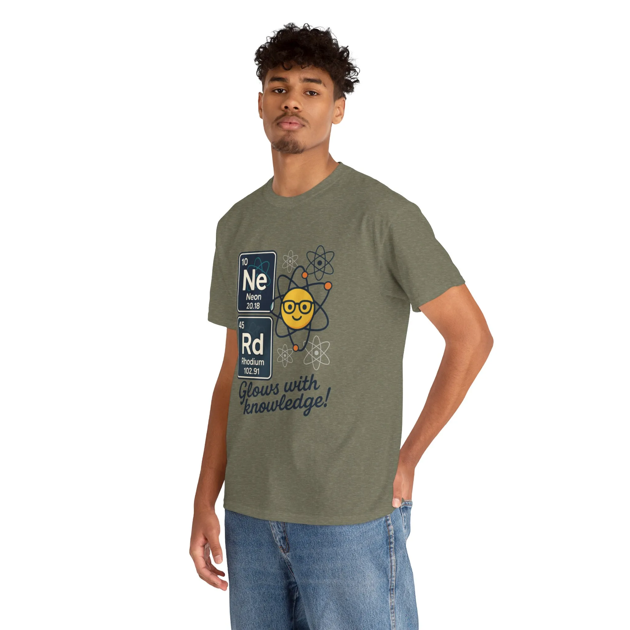 Funny Mens Nerd T-Shirt, NeRd Periodic Table Shirt, Glowing Knowledge Tee, Science Lover Gift, Chemistry Shirt, STEM Apparel, Science Tee - Image 9
