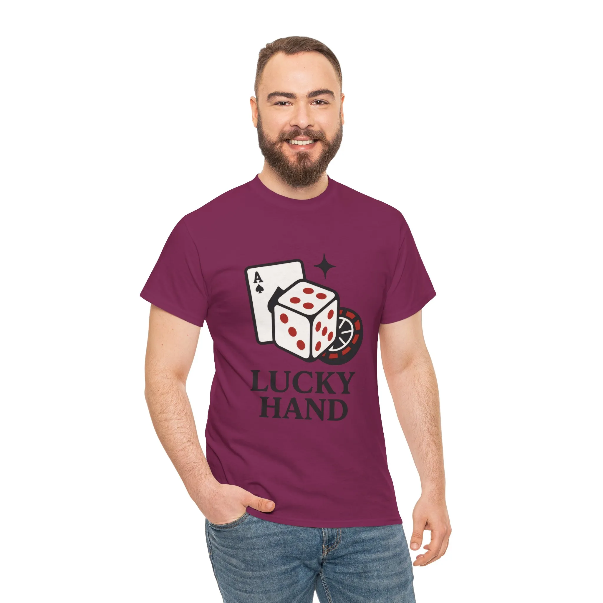 Lucky Hand Unisex Heavy Cotton Tee, Gambling Shirt, Casino Wear, Good Luck Gift, Poker T-Shirt, Casual Vintage Style - Image 27