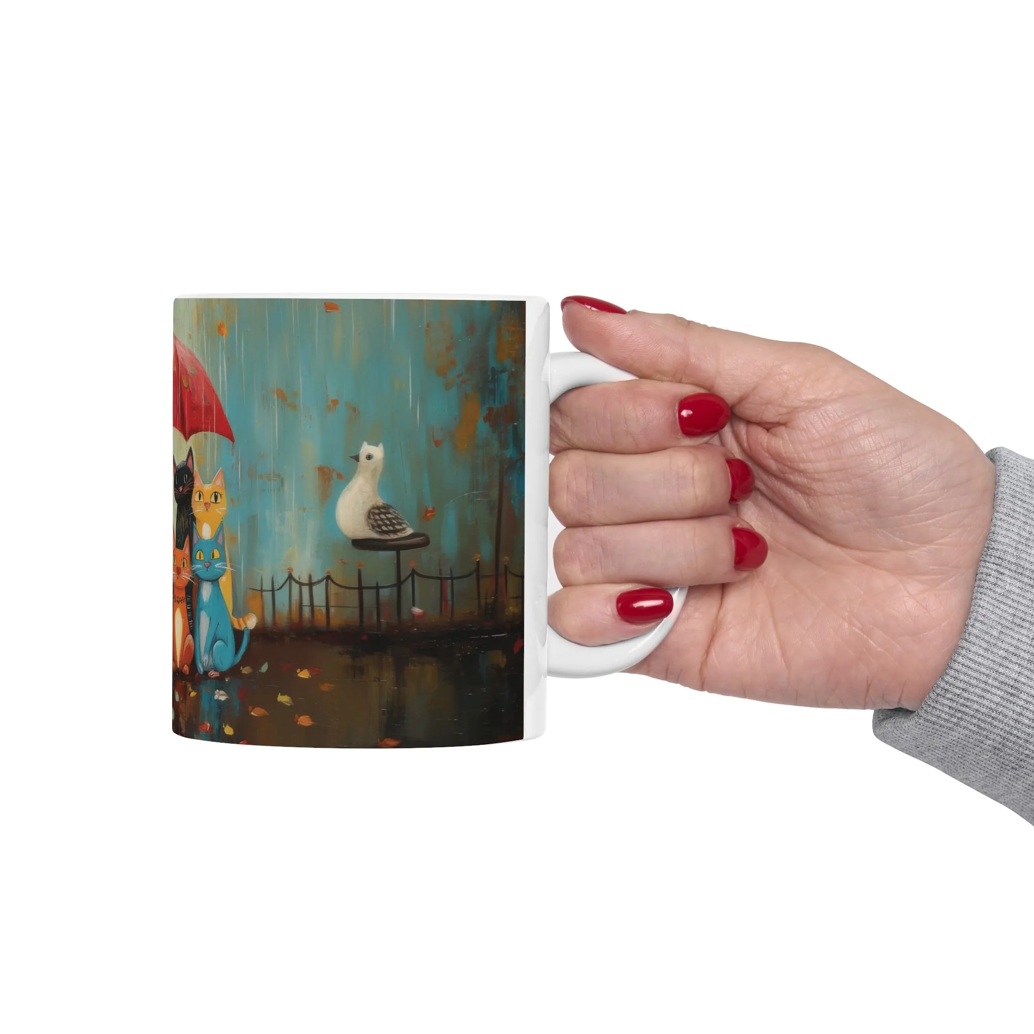 Charming Cat Mug - Cute Cat Art, Unique Coffee Cup, Cat Lover Gift, Cozy Home Decor, Perfect for Birthdays & Holidays - Image 5