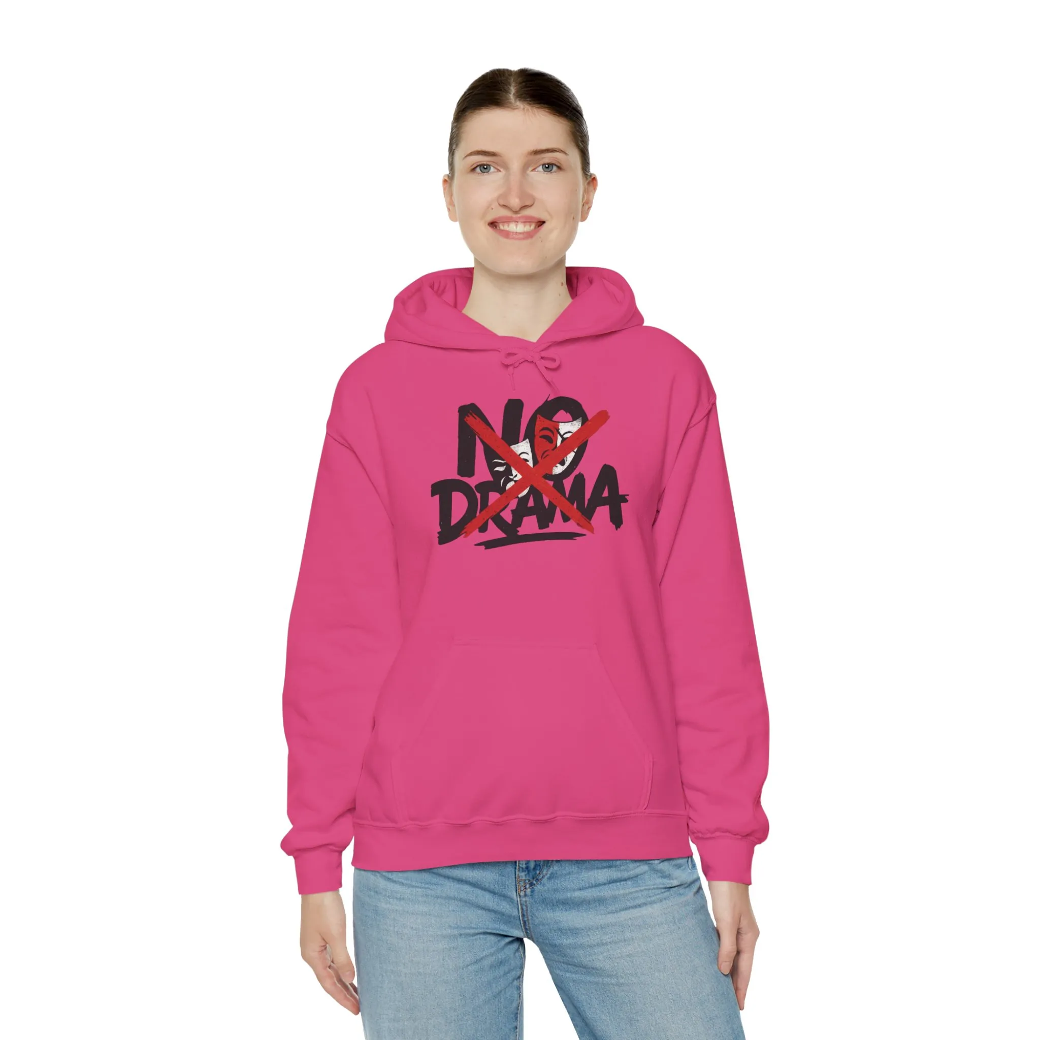 No Drama Womens Hooded Sweatshirt, Cozy Hoodie, Casual Gift, Relaxed Style, Everyday Wear, Funny Sweatshirt - Image 32