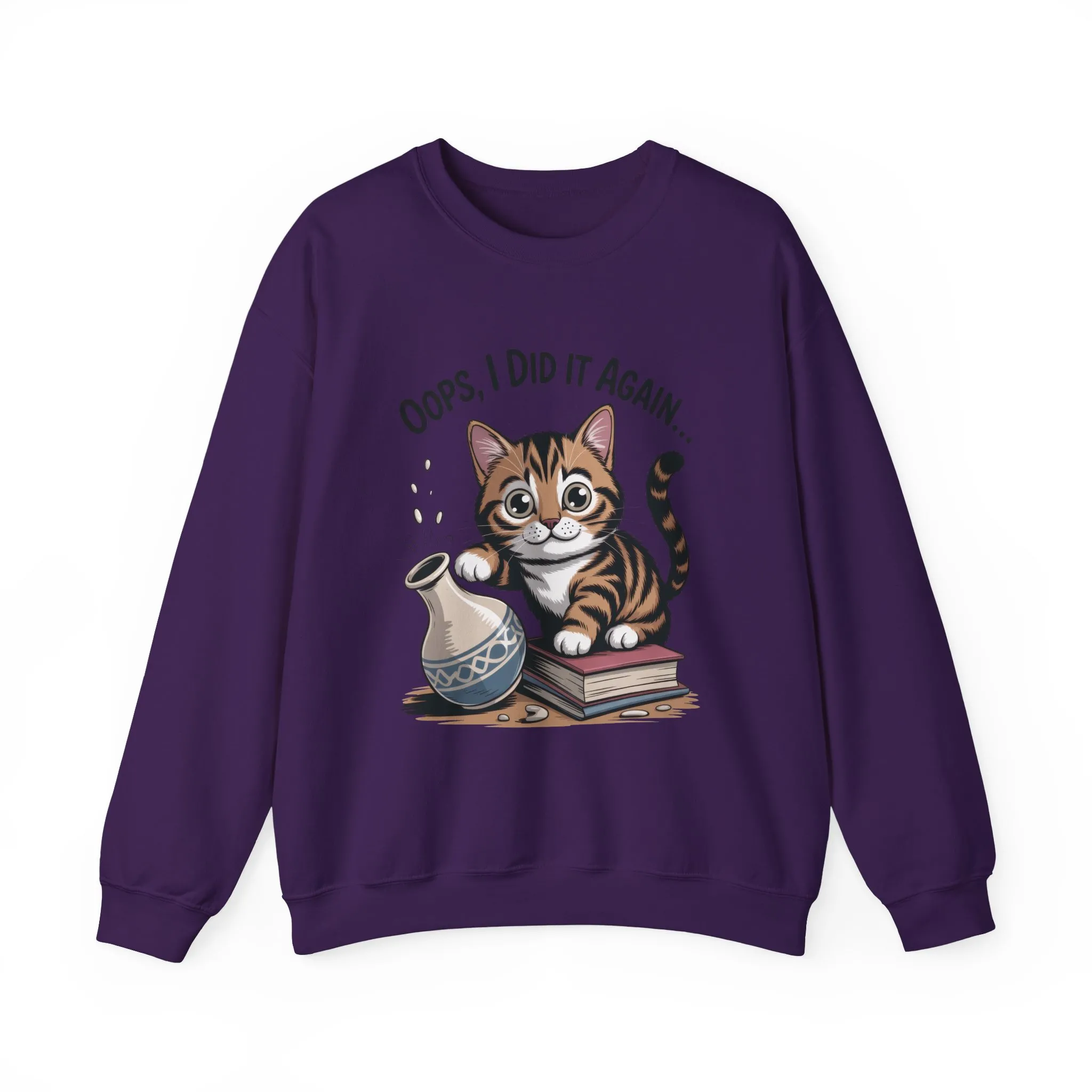 Cute Cat Oops! I Did It Again Sweatshirt, Funny Pet Lover Gift, Cozy Crewneck for Cat Moms, Purrfect for Birthdays, Casual Wear - Image 34