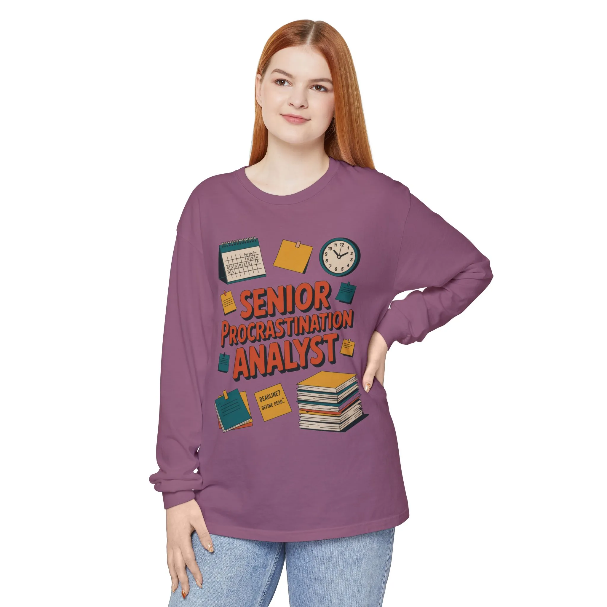 Senior Procrastination Analyst Long Sleeve Tee, Funny Work Shirt,Gift for Analysts, Office Humor, Meme Long Sleeve, Motivation Humor Apparel - Image 41