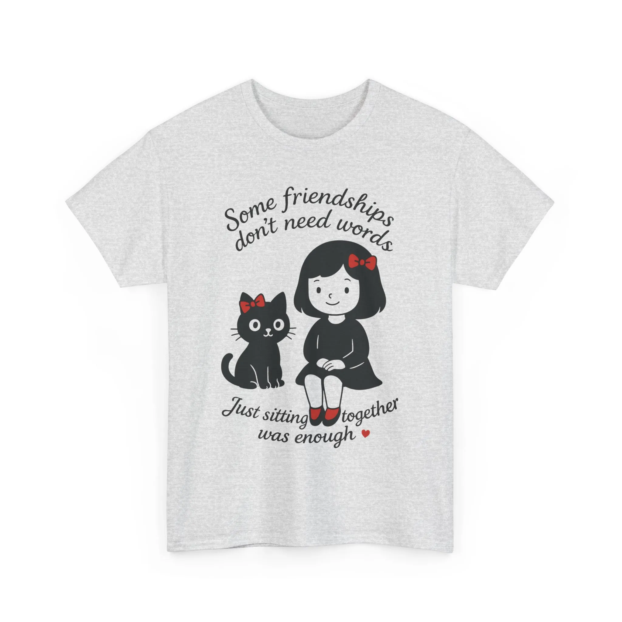 Cute Cat & Girl Graphic Tee, Playful Gift for Cat Lovers, Cat and Girl Design, Gift for Cat Owners, Women's Cotton T-Shirt - Image 7