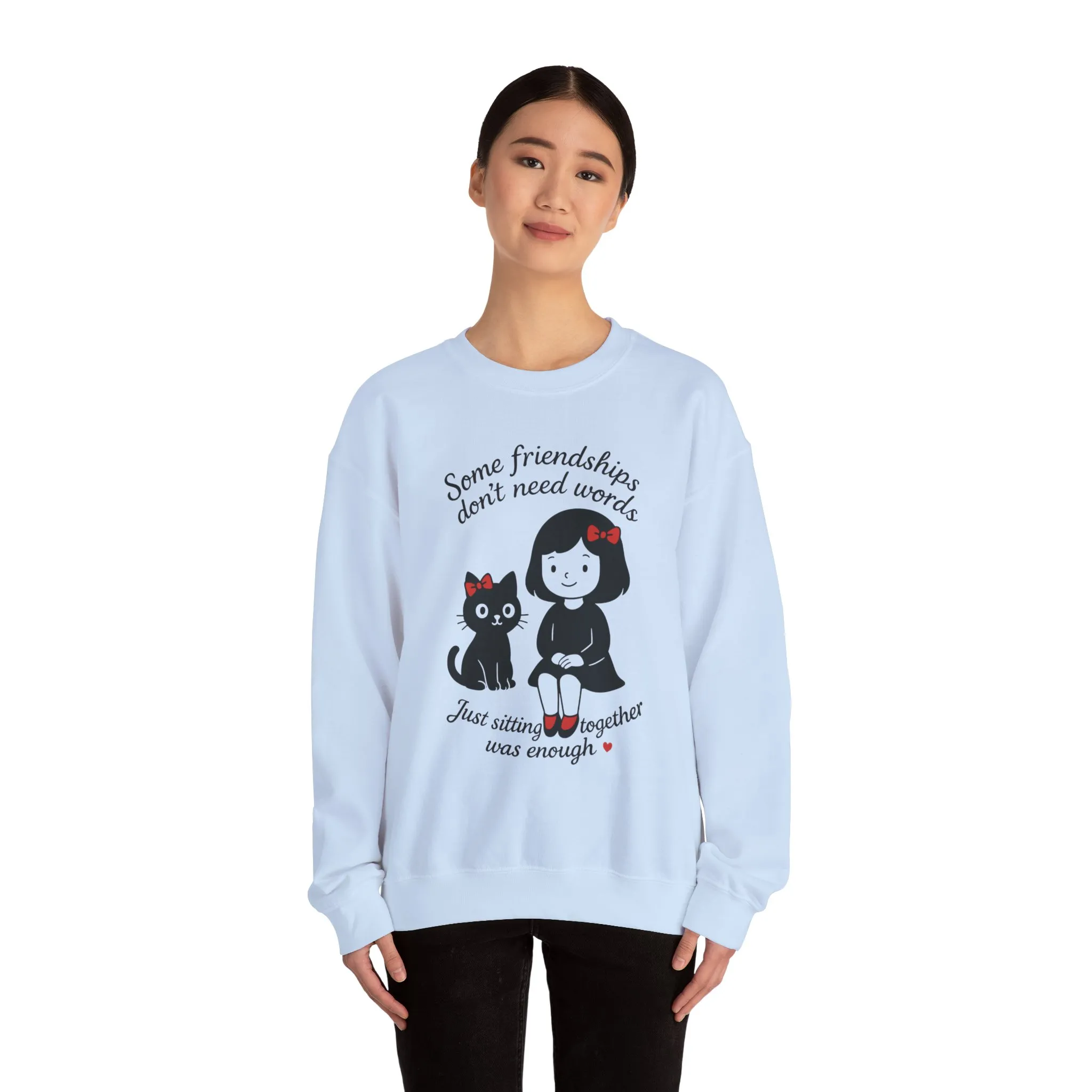 Friendship Womens Sweatshirt - Cozy Womens Crewneck with Cute Cat Design, Perfect Gift for Cat Lovers, Friendship Day, Casual Wear - Image 17