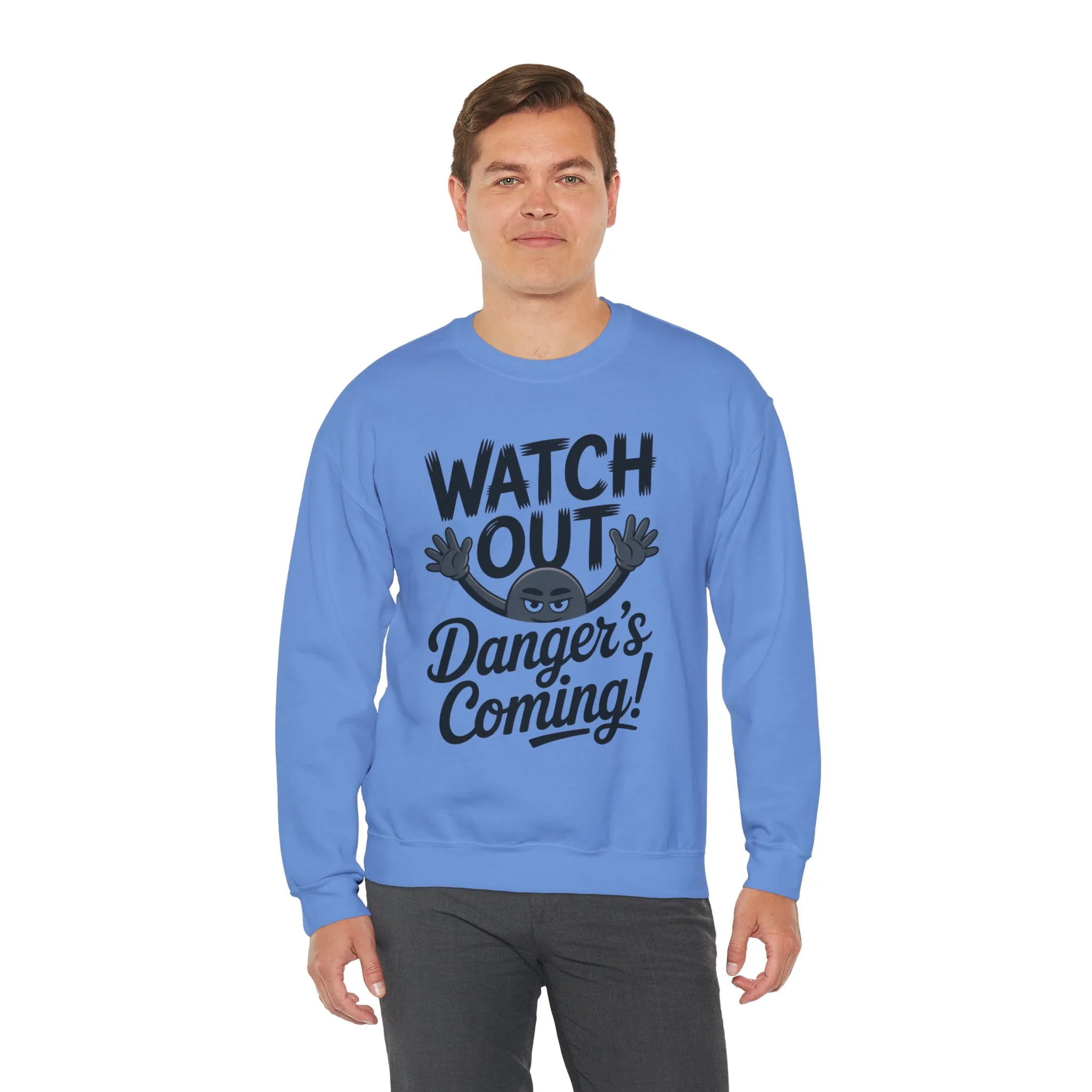 Mens Casual Crewneck Sweatshirt with Warning Message, Funny Gift for Friends, Cozy Layer for Everyone, Great for Halloween, Fall - Image 36