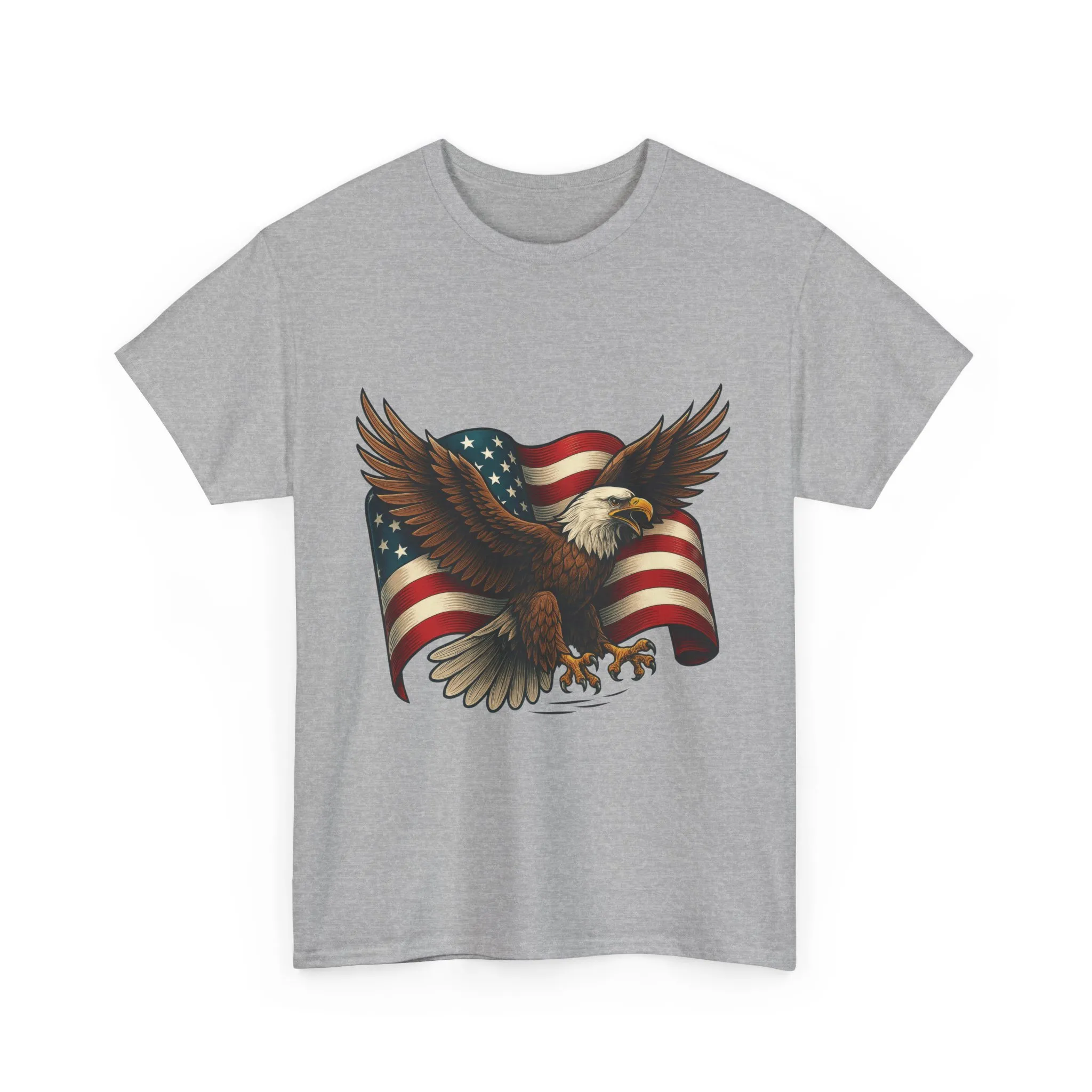 American Eagle Graphic Tee, Patriotic T-Shirt, Fourth of July Apparel, Eagle Love Shirt, Unisex Heavy Cotton Tee - Image 10