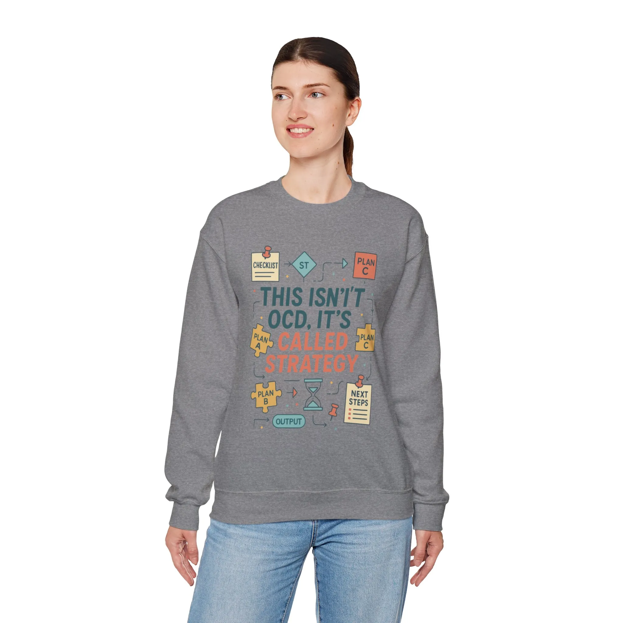 Funny Womens Planning Sweatshirt, This Isnt OCD Its Called Strategy, Sarcastic Organizer Pullover for Her, Strategy Sweatshirt - Image 12