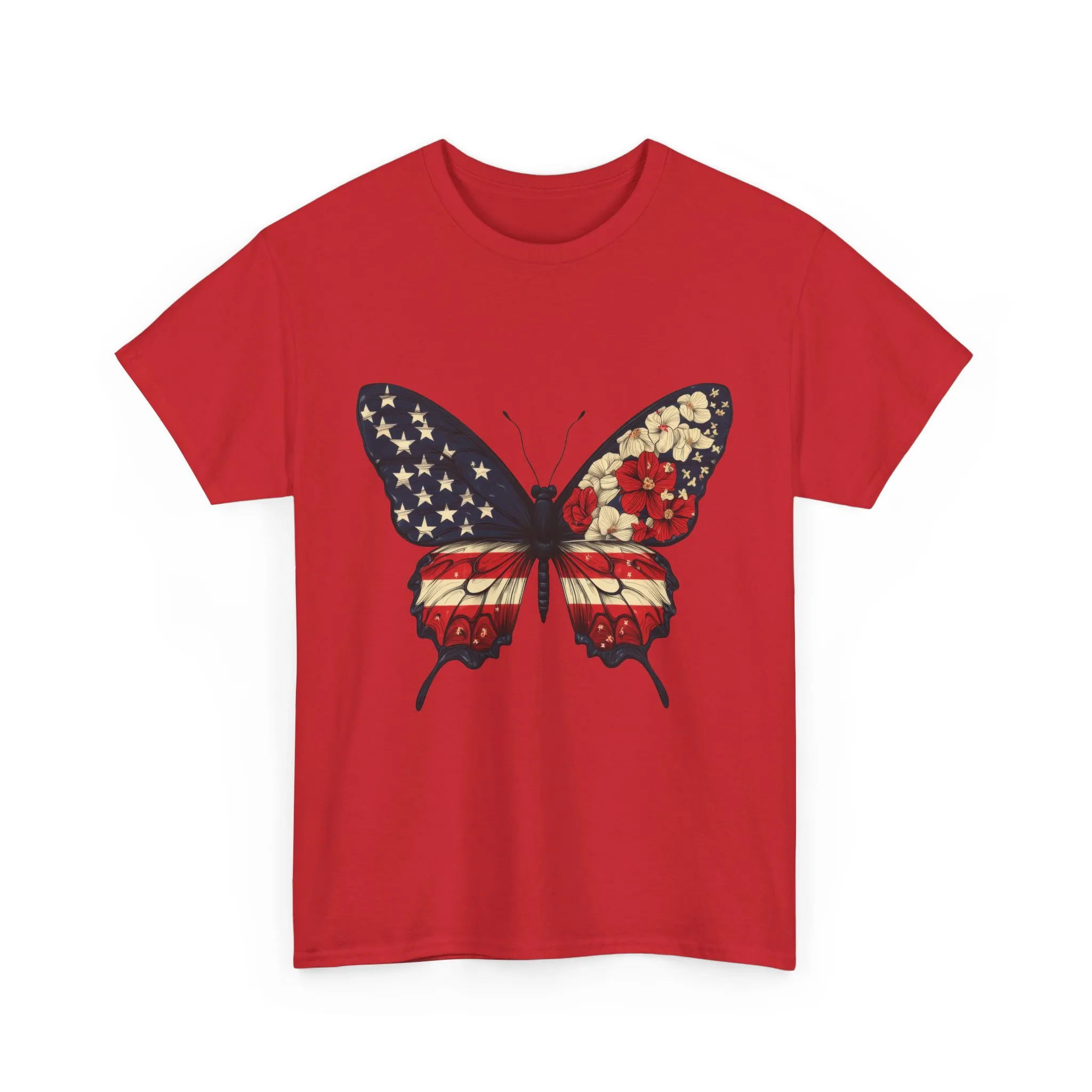 Patriotic Butterfly Tee, Unisex T-Shirt, American Flag Shirt, Nature Lover Gift, July 4th Apparel, USA Pride Clothing, Womens Patriotic Tee - Image 23