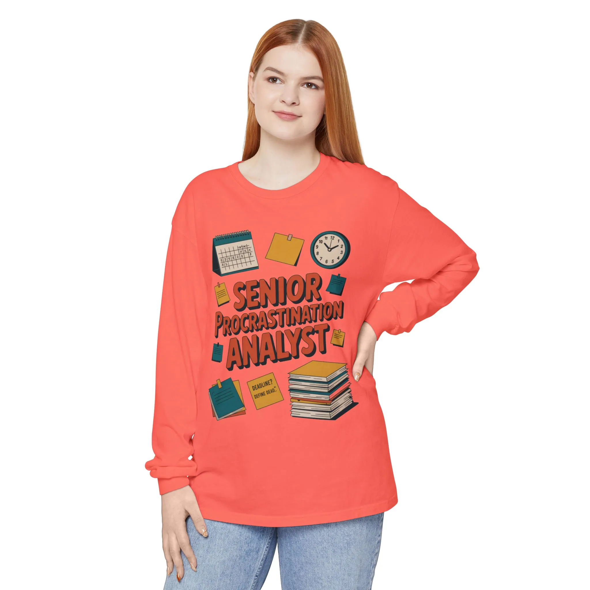 Senior Procrastination Analyst Long Sleeve Tee, Funny Work Shirt,Gift for Analysts, Office Humor, Meme Long Sleeve, Motivation Humor Apparel - Image 32