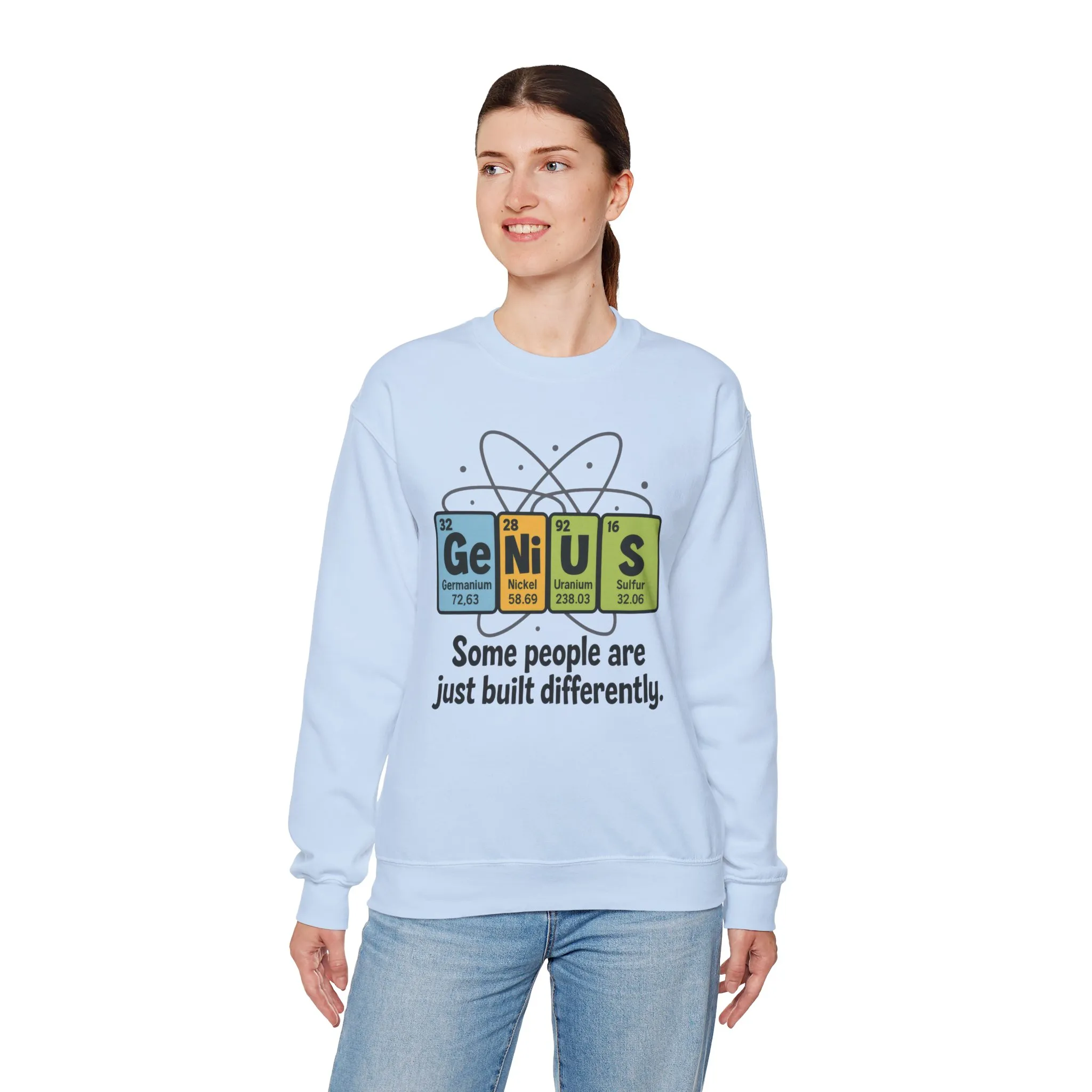 Funny Womens Science Sweatshirt, Genius Periodic Table Pullover, Nerdy Chemistry Gift for Her, Funny Gift for Nerds, Science Geek Apparel - Image 30