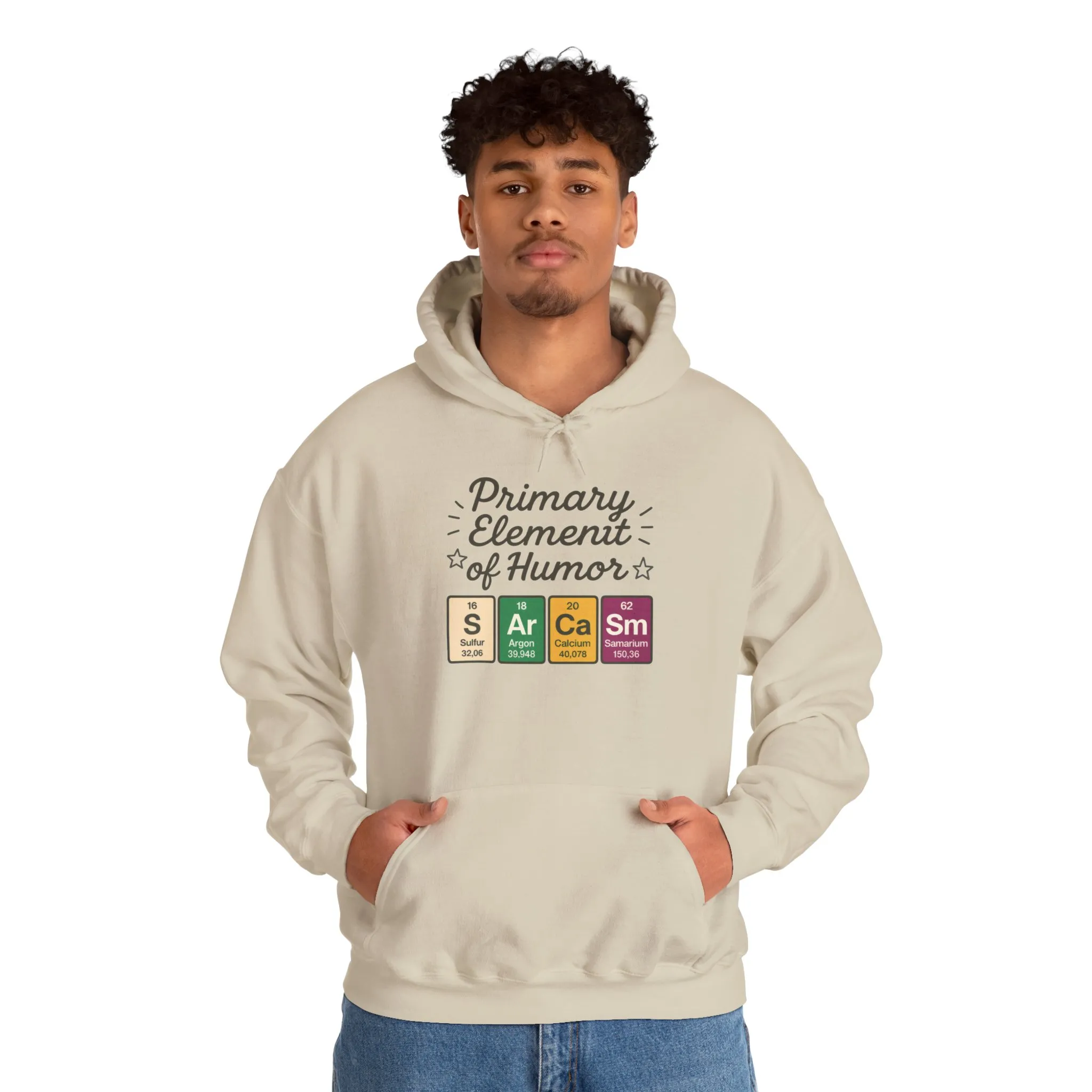 Sarcasm Hoodie for Men, Funny Nerd Hoodie, Primary Element of Humor Sweatshirt, Science Lover Gift for Him, Sarcastic Humor Apparel - Image 4