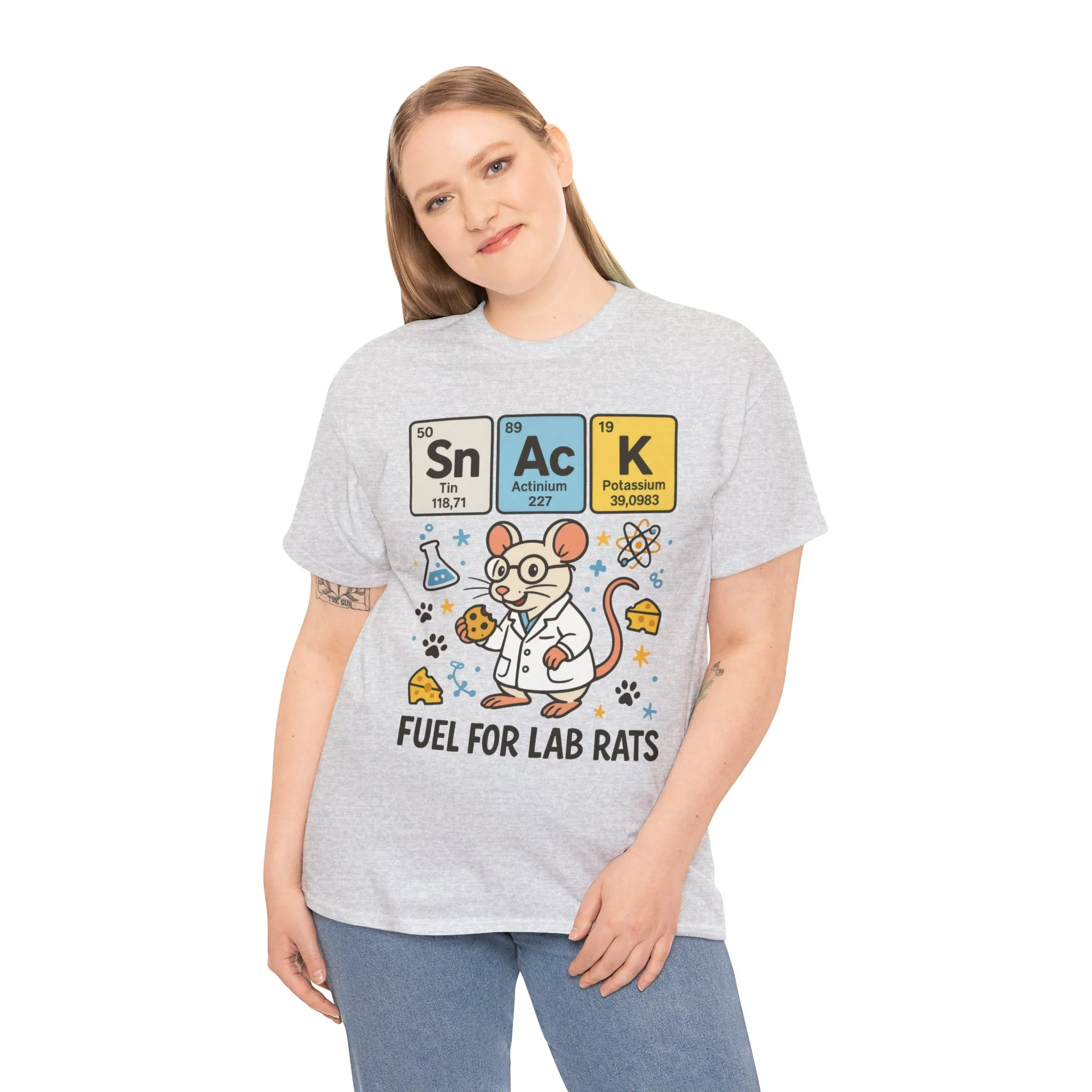 Funny Womens Science T-Shirt,Periodic Table Tee, Fuel for Lab Rats Nerdy Shirt, Gifts for STEM Lovers, Quirky Science Apparel - Image 6