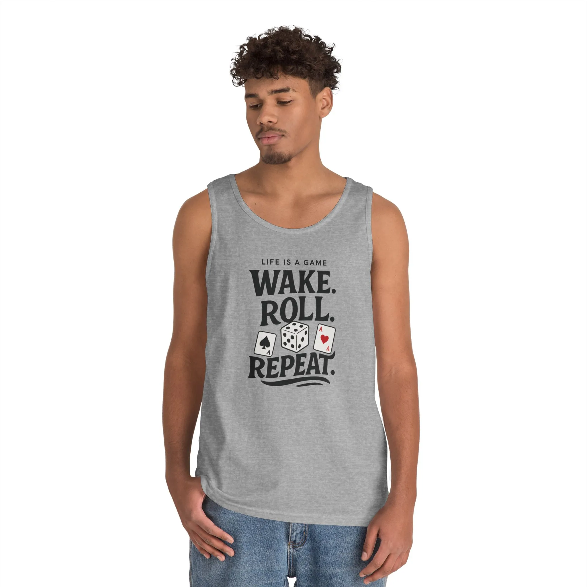 Game Themed Tank Top, Casual Tee, Gift for Gamers, Fun Workout Top, Funny Dice & Cards Shirt, Unisex Gambling Gift - Image 9