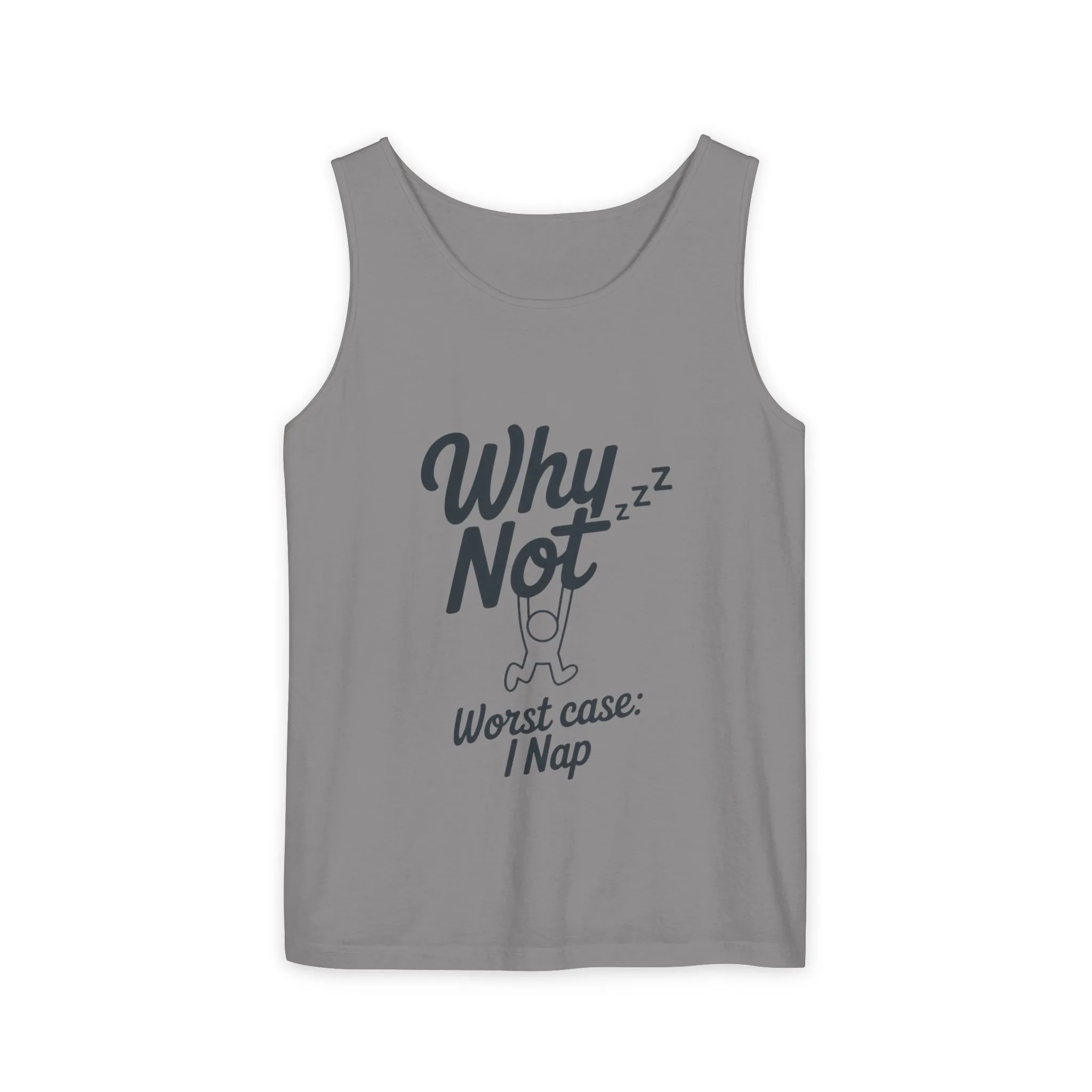 Comfy Mens Tank Top - Why Not? | Perfect for Relaxing, Gift for Nappers, Summer Wear, Vacation Apparel, Hilarious Lounge Top - Image 23
