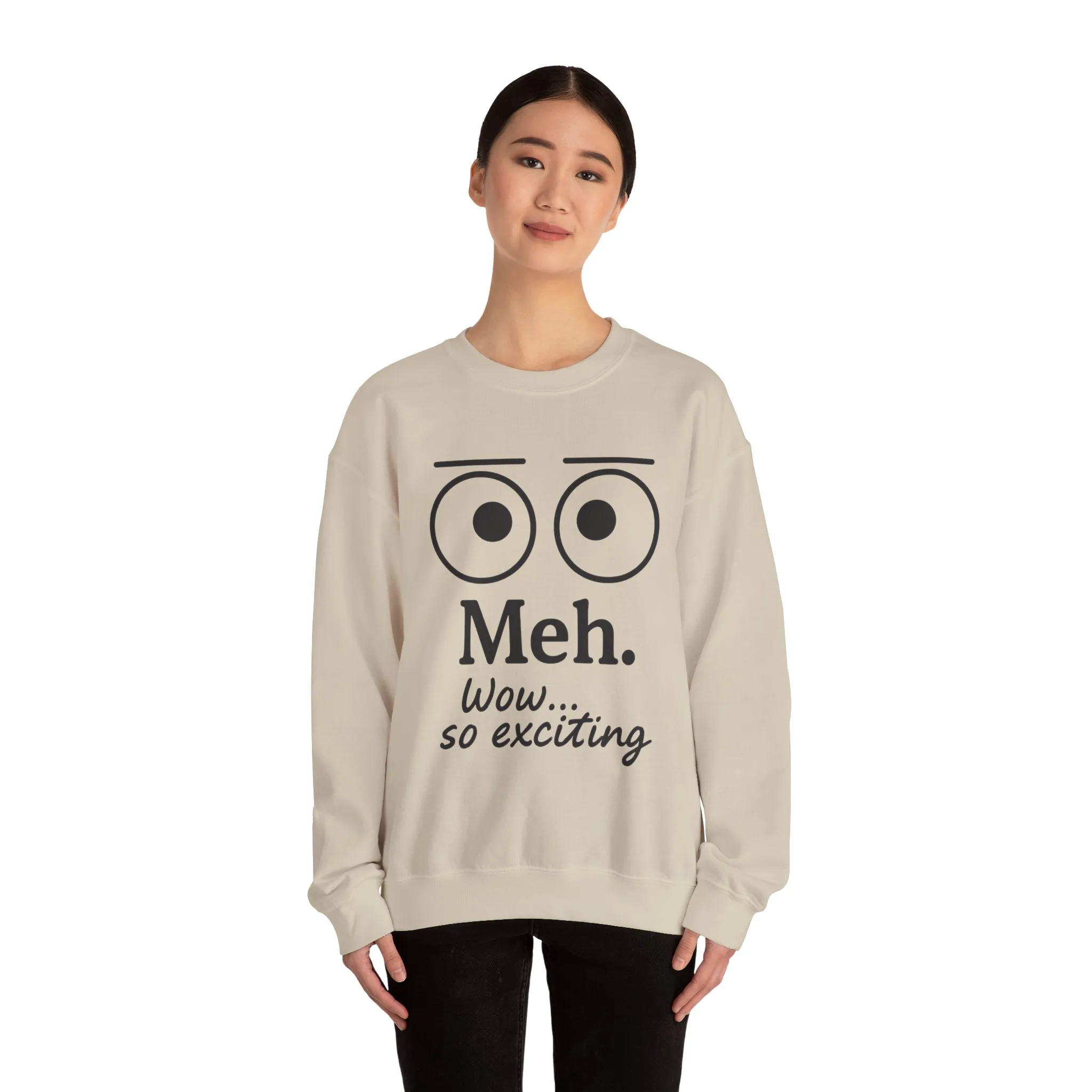 Meh Sweatshirt, Womens Funny Crewneck, Casual Gift for Friends, Comfy Everyday Wear, Sarcastic Apparel, Relaxed Style Clothing - Image 38