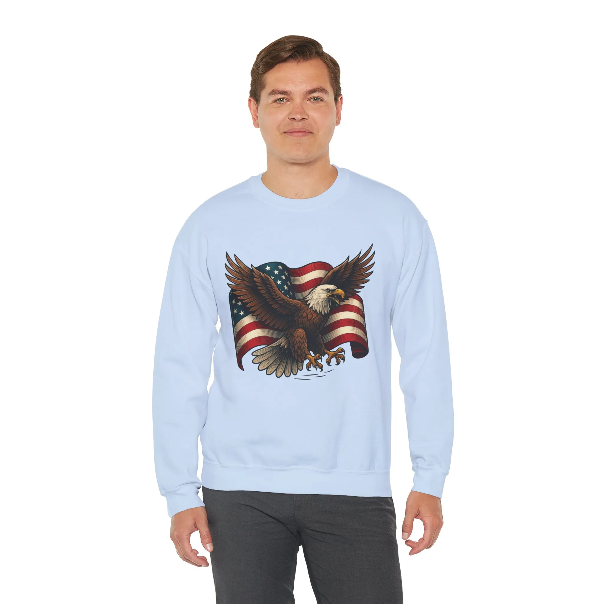 Patriotic Eagle Sweatshirt - Unisex Crewneck, USA Flag Apparel, Memorial Day, Veteran's Day, Independence Day, Gift for Patriots - Image 34