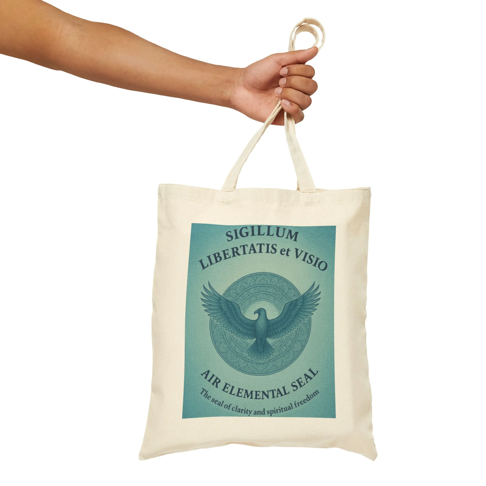 Air Element Totem Mandala Tote Bag, "Sigillum Libertatis et Visio", Spiritual Freedom & Clarity Design, Spiritual Accessory - Image 4