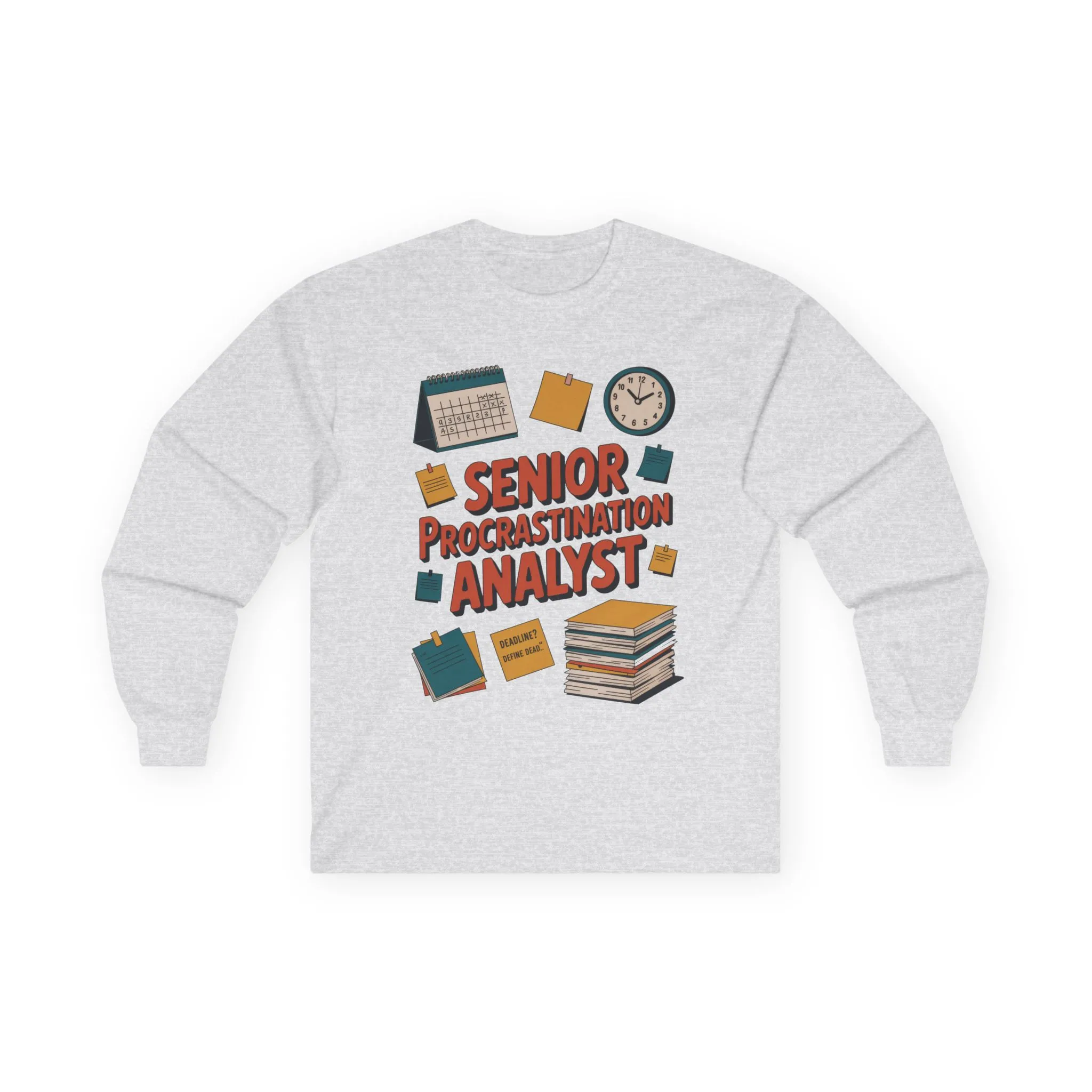 Senior Procrastination Analyst Long Sleeve Tee, Funny Work Shirt, Gift for Analysts, Office Humor Shirt, Meme Shirt, Motivation Apparel - Image 7
