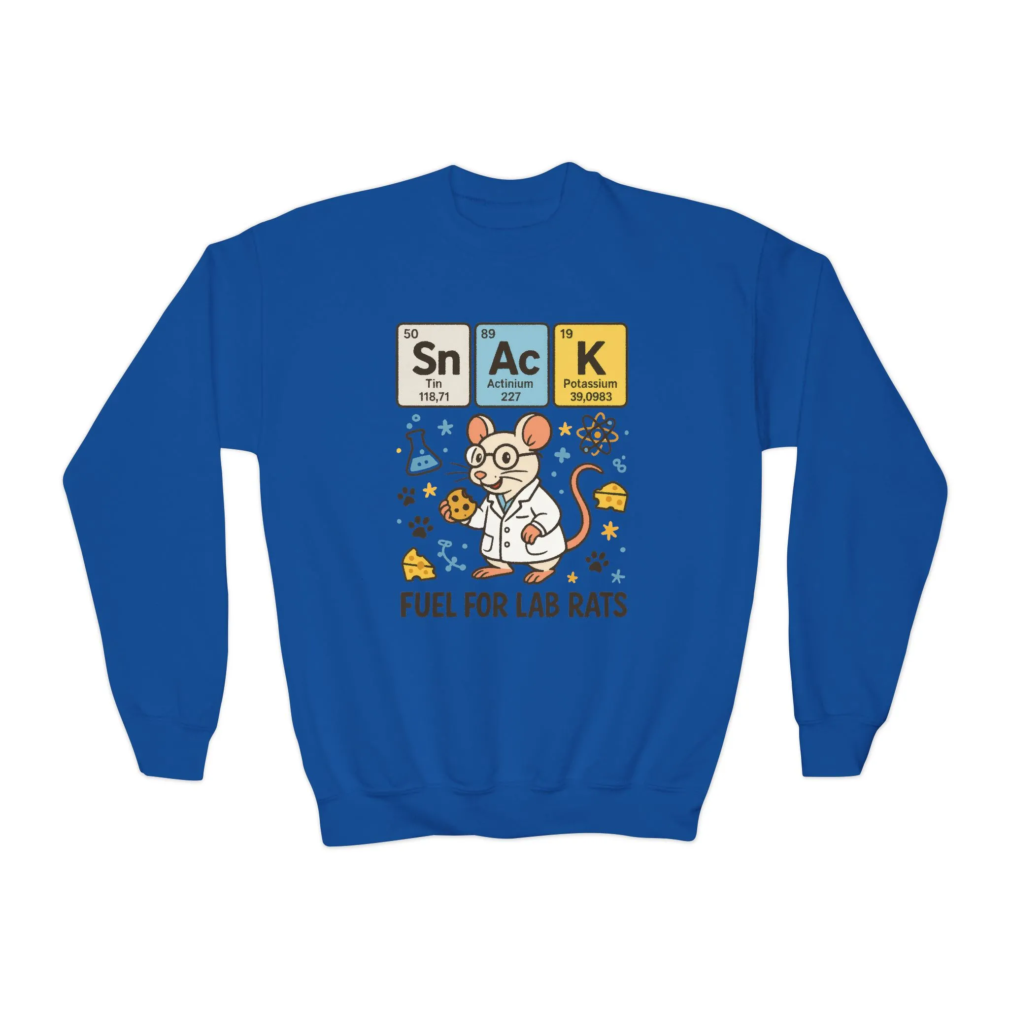 Youth Crewneck Sweatshirt - Fuel for Lab Rats, Cute Science Gift, Adorable Sweatshirt for Kids, Science Enthusiasts, Lab Rat Love - Image 13
