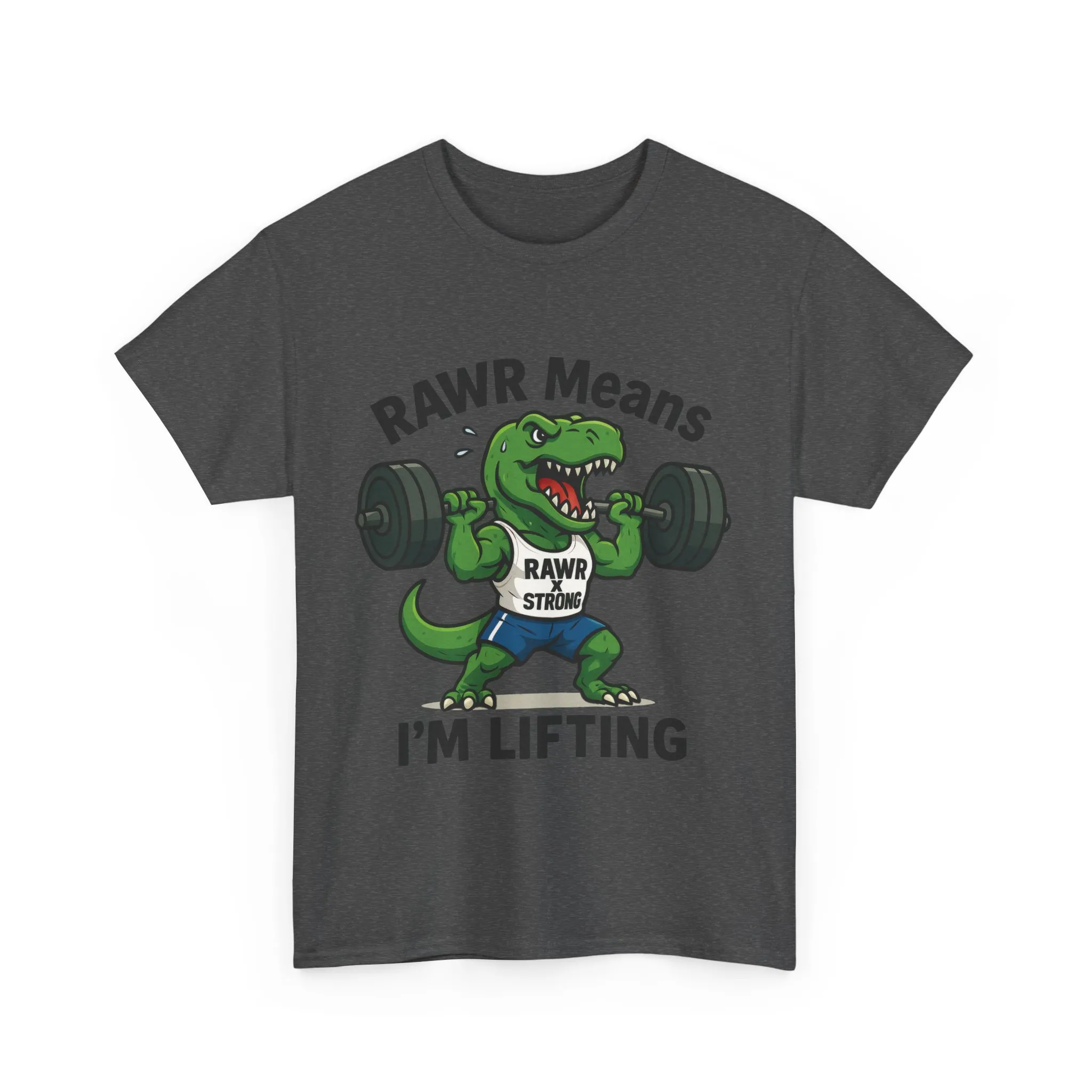 RAWR Gym Shirt for Men, Funny Dinosaur Lifting Tee, Workout Dino Fitness Gift, Barbell Humor Shirt, Motivational T-Shirt, Activewear - Image 13