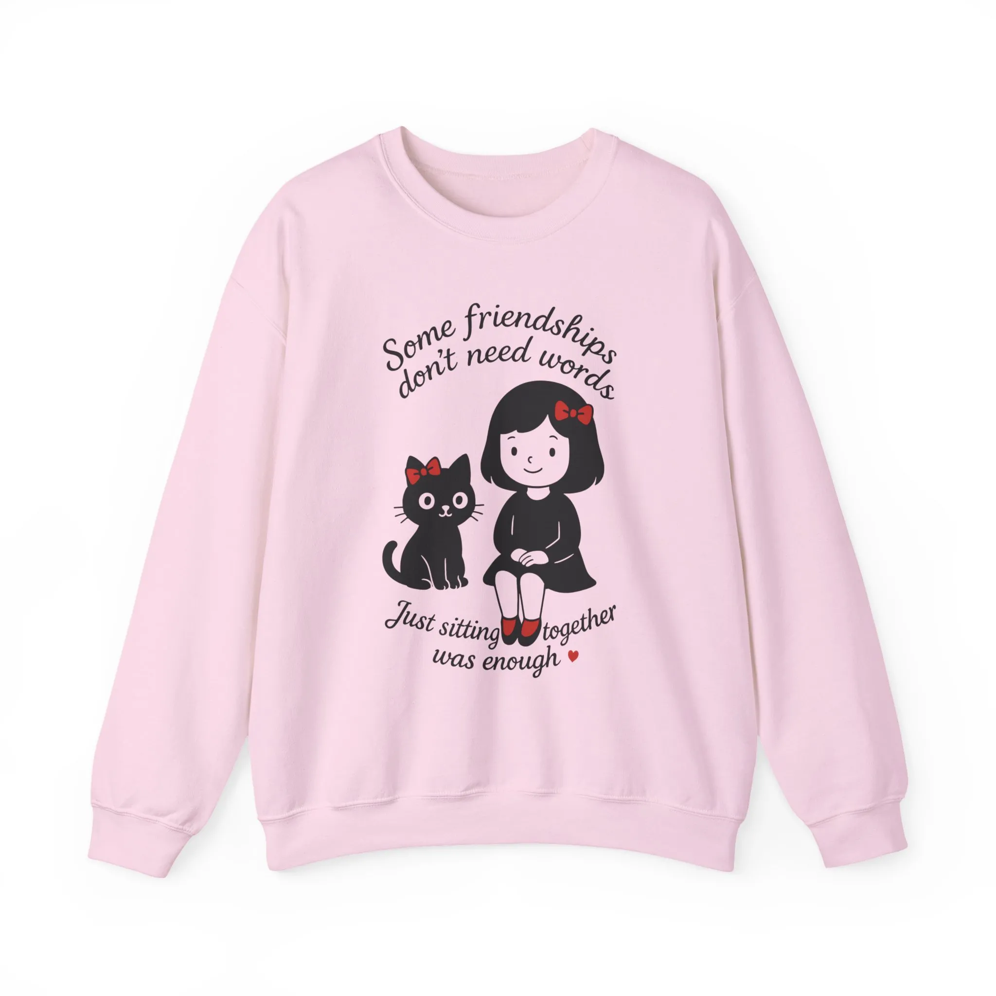 Friendship Womens Sweatshirt - Cozy Womens Crewneck with Cute Cat Design, Perfect Gift for Cat Lovers, Friendship Day, Casual Wear - Image 2