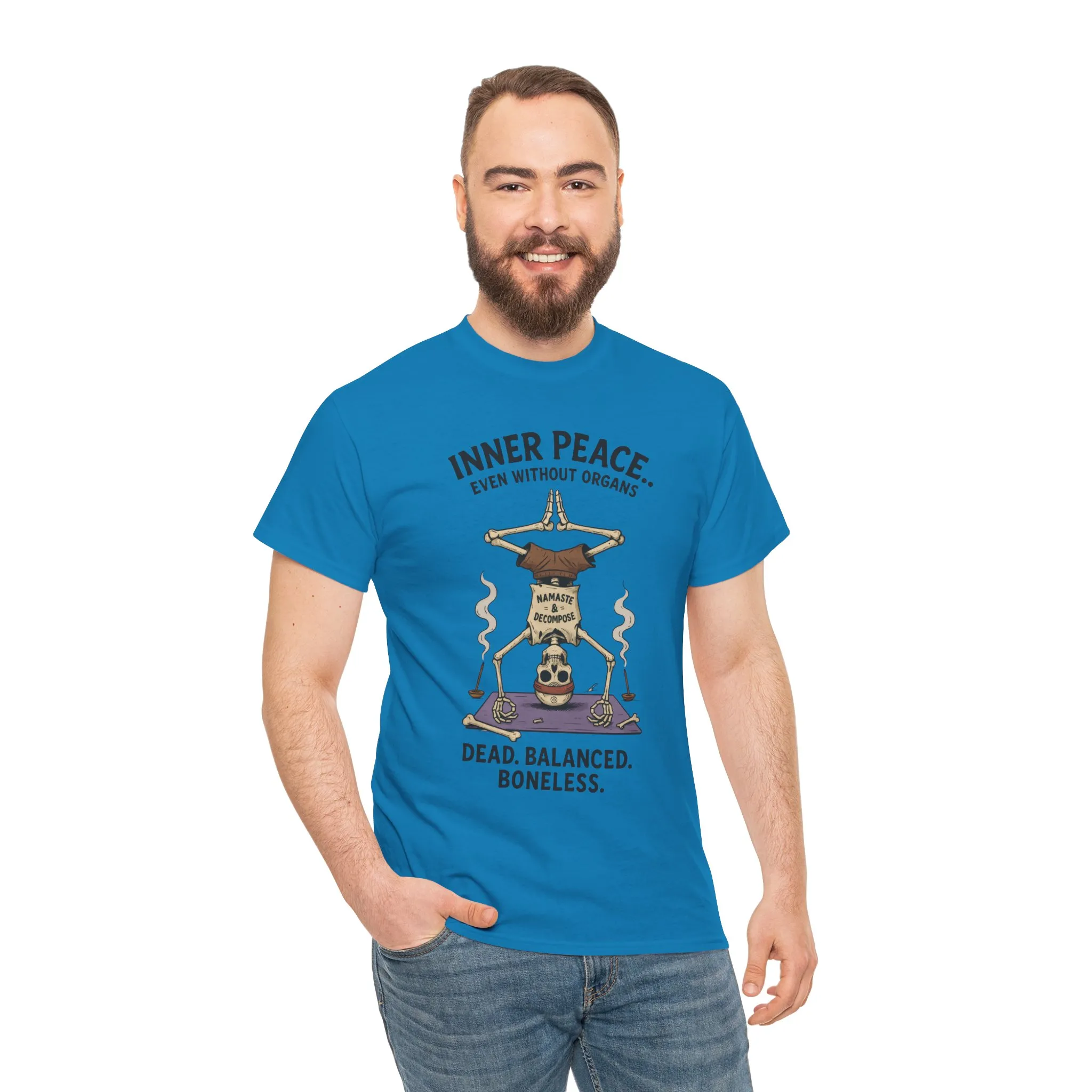 Inner Peace Skeleton Yoga Unisex Tee, Dark Humor Meditation Shirt, Gift for Mindfulness Lovers, Yoga Shirt, Peaceful Vibes - Image 15