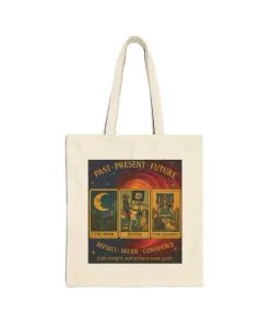 Past Present Future Tarot Tote Bag,Spiritual Gift for Tarot Lovers, Spiritual Gifts, Mystical Tarot Tote Bag, Unique Canvas Bag