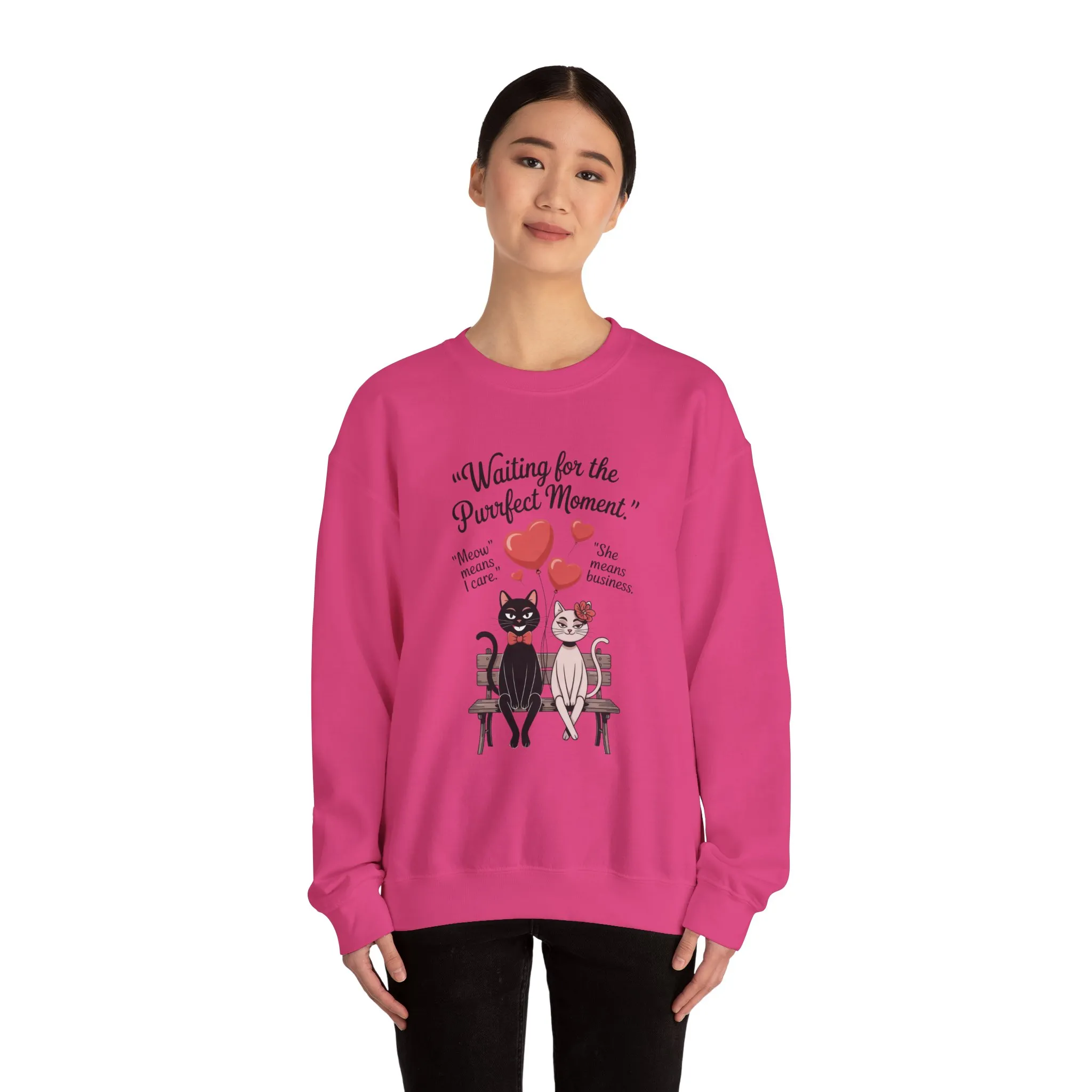 Cute Cat Lovers Womens Sweatshirt, Cozy Gift for Pet Owners, Perfect for Valentine's Day, Animal Lover Apparel, Relaxed Love Sweatshirt - Image 29