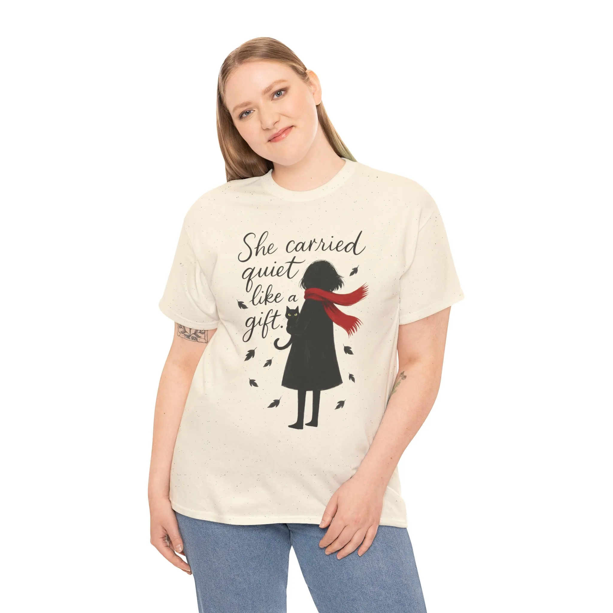 Cat Lover Womens T-Shirt, Whimsical Hand-Drawn Illustration Tee, Artistic Minimalist Gift for and Introverts, Cute Animal Apparel - Image 36