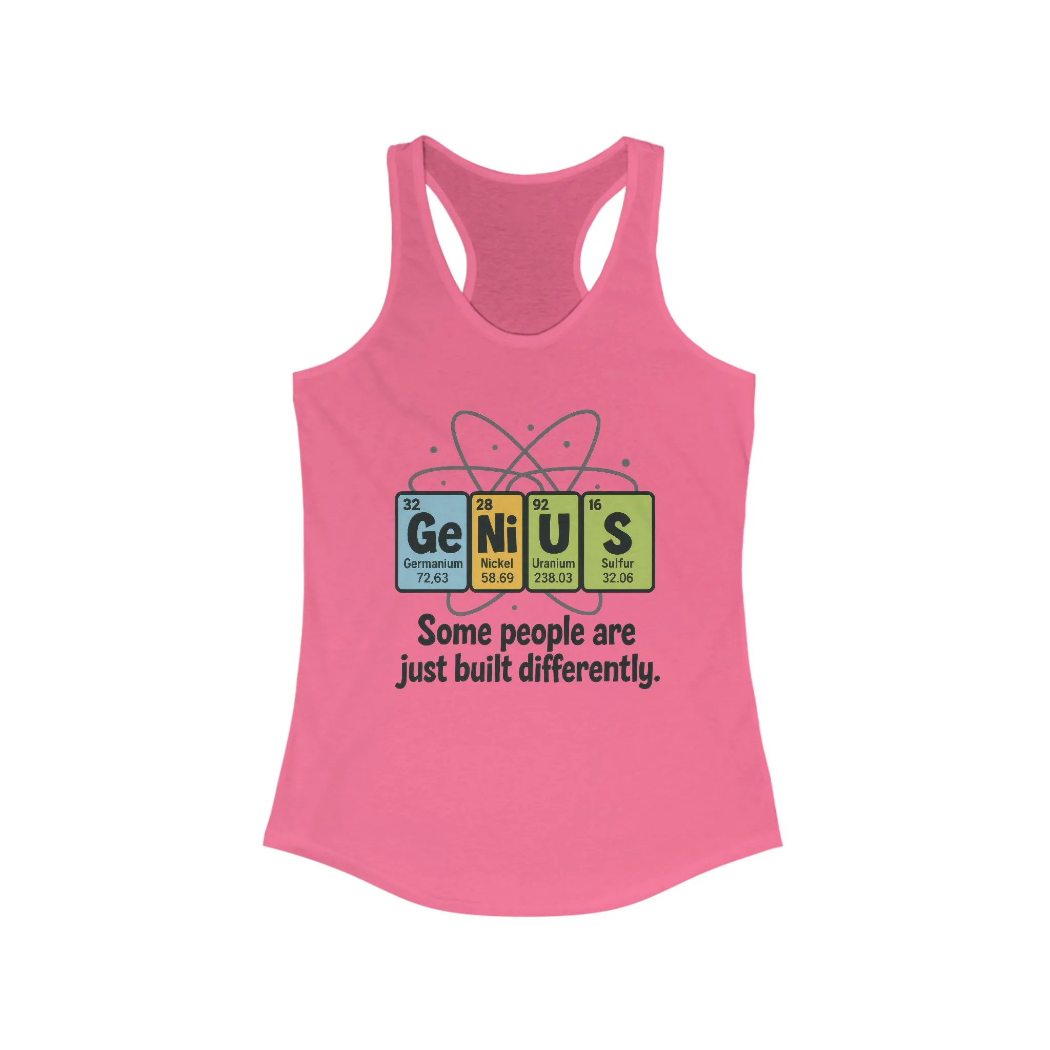 Funny Womens Genius Tank Top, Funny Science Tee, Nerdy Humor Shirt, Periodic Table Nerd Shirt, Science Humor Tank