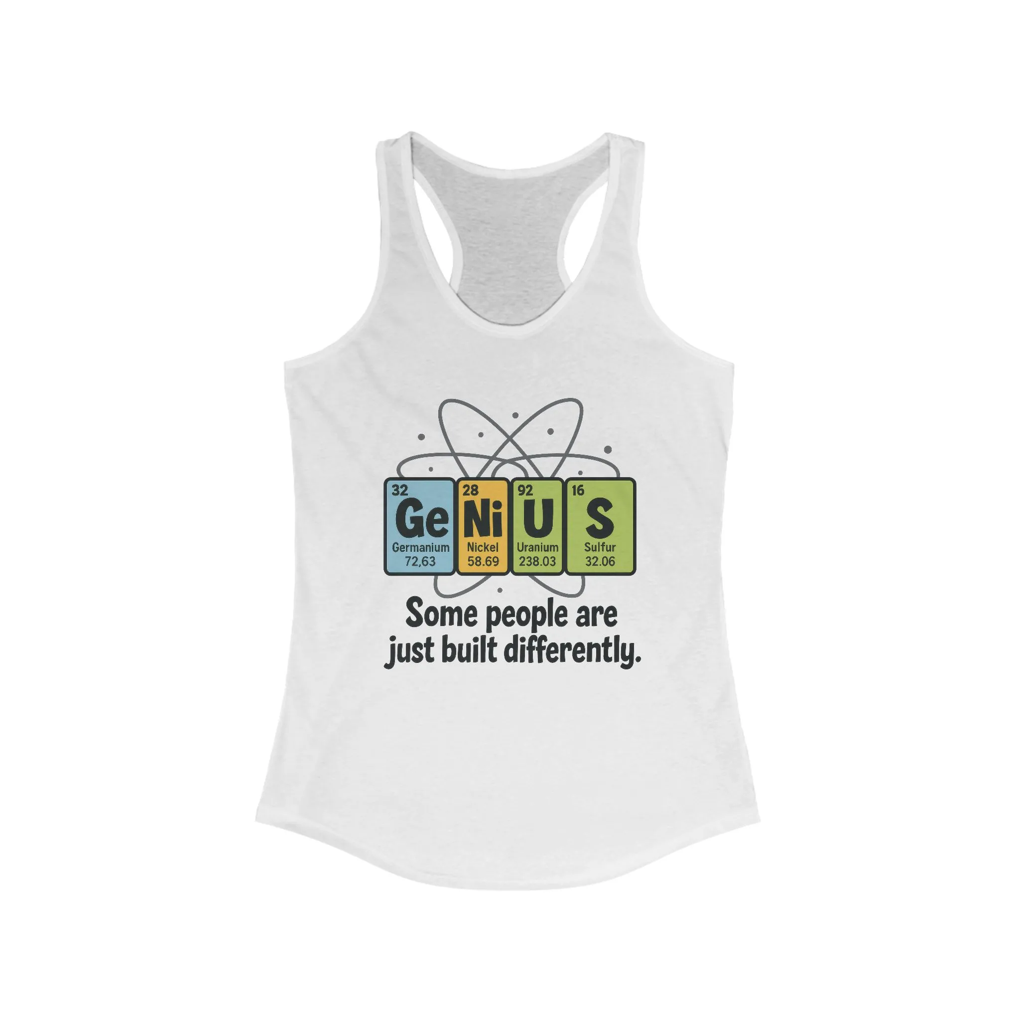 Funny Womens Genius Tank Top, Funny Science Tee, Nerdy Humor Shirt, Periodic Table Nerd Shirt, Science Humor Tank - Image 3