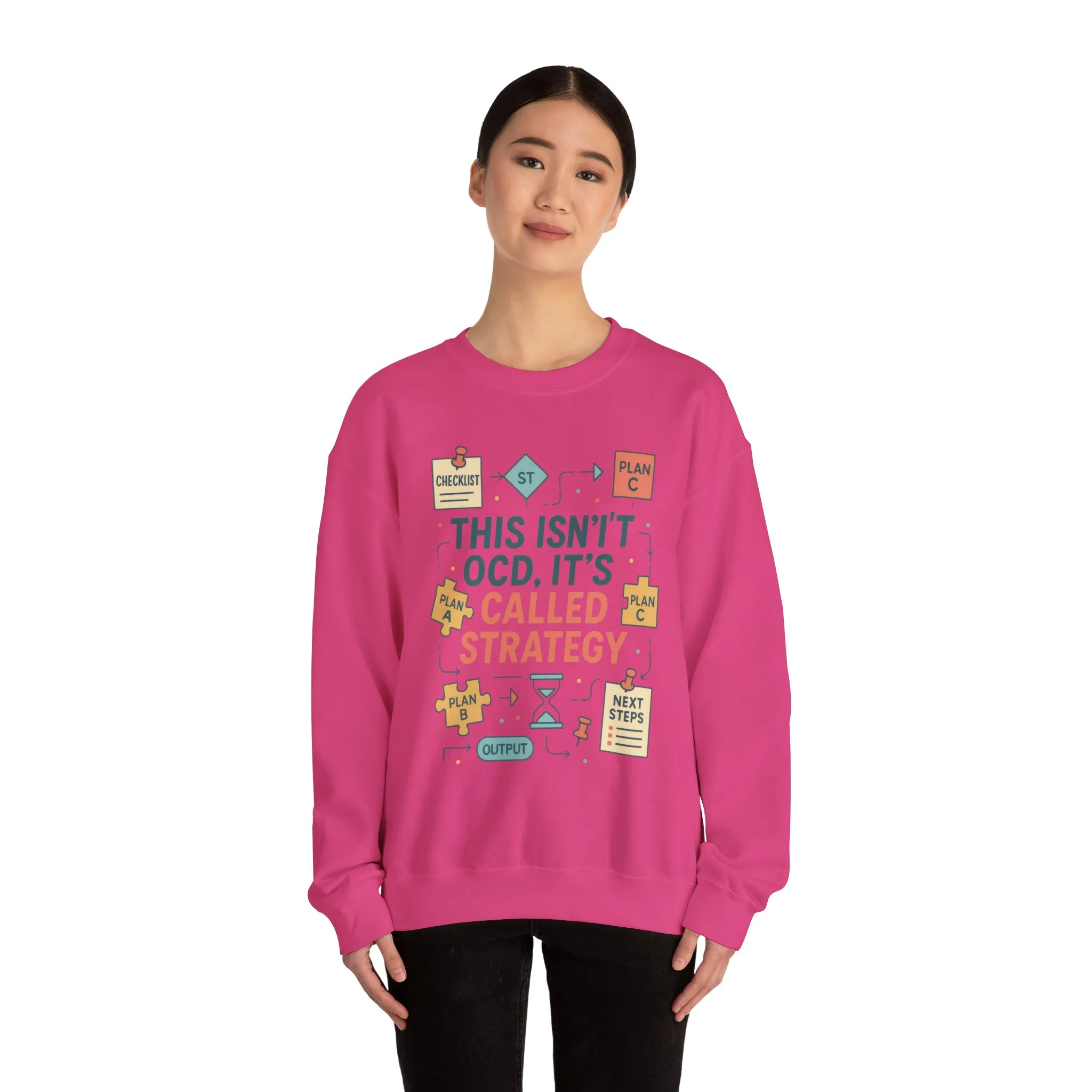Funny Womens Planning Sweatshirt, This Isnt OCD Its Called Strategy, Sarcastic Organizer Pullover for Her, Strategy Sweatshirt - Image 23