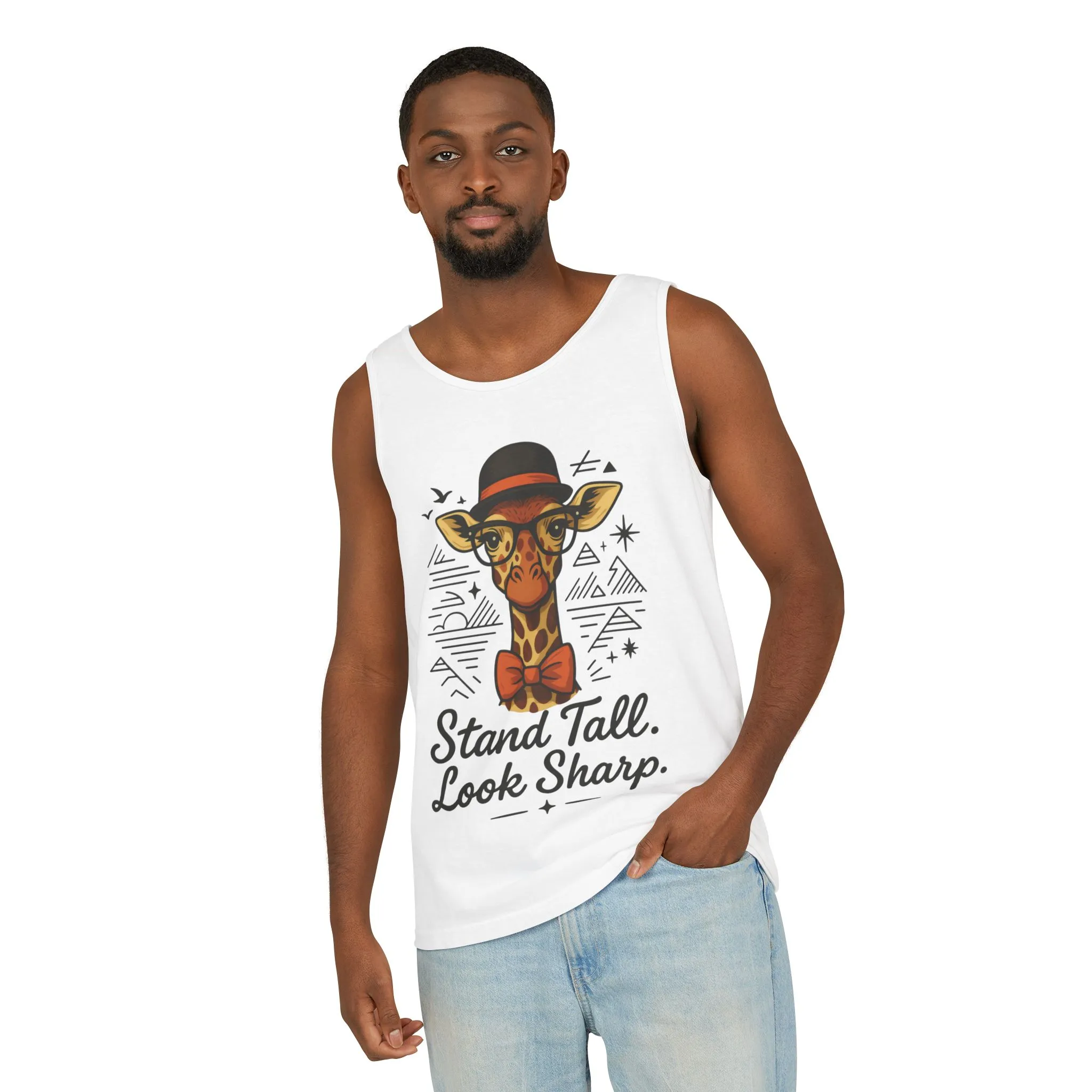 Giraffe Inspirational Tank Top, Stand Tall Look Sharp Shirt, Unisex Summer Apparel, Cute Animal Gift, Zoo Lover's Fashion - Image 28