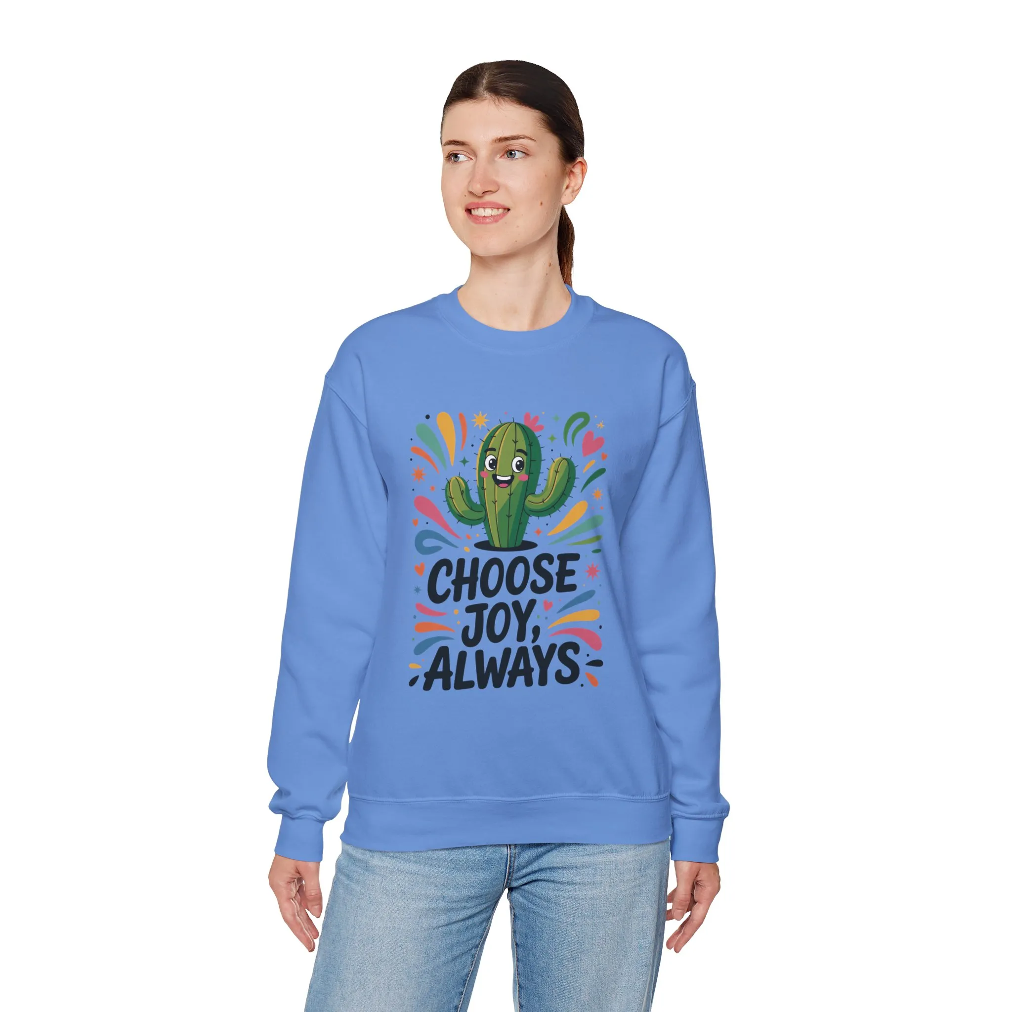 Joyful Cactus Sweatshirt: Choose Joy Always, Cozy Gift for Friends, Womens Casual Wear, Perfect for Celebrations and Everyday Comfort - Image 15