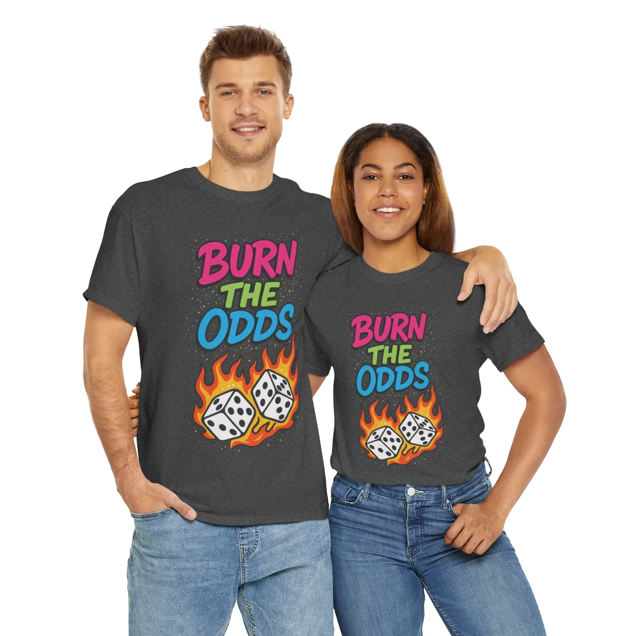 Burn the Odds Graphic Tee | Cool Casual Wear, Gaming Shirt, Unisex Cotton Tee, Dice Design T-Shirt, Gift for Gamers - Image 26