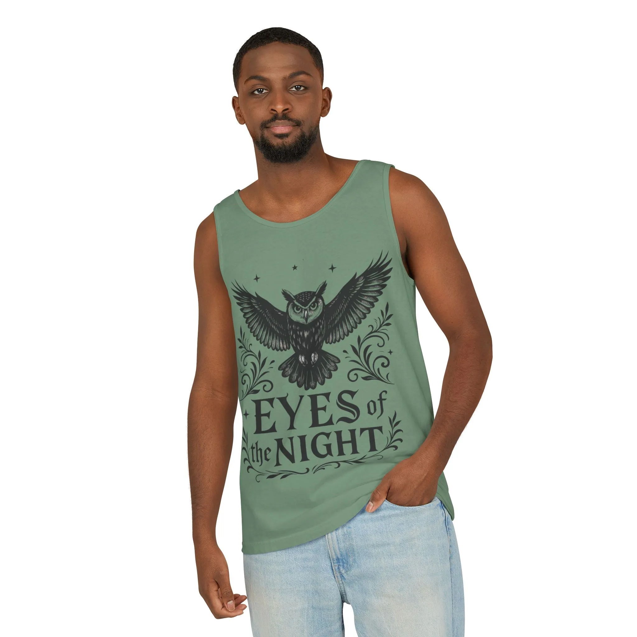 Eyes of the Night Owl Tank Top, Mens Summer Wear, Boho Aesthetic, Festival Outfit, Nature Lover Gift, Halloween Apparel - Image 19
