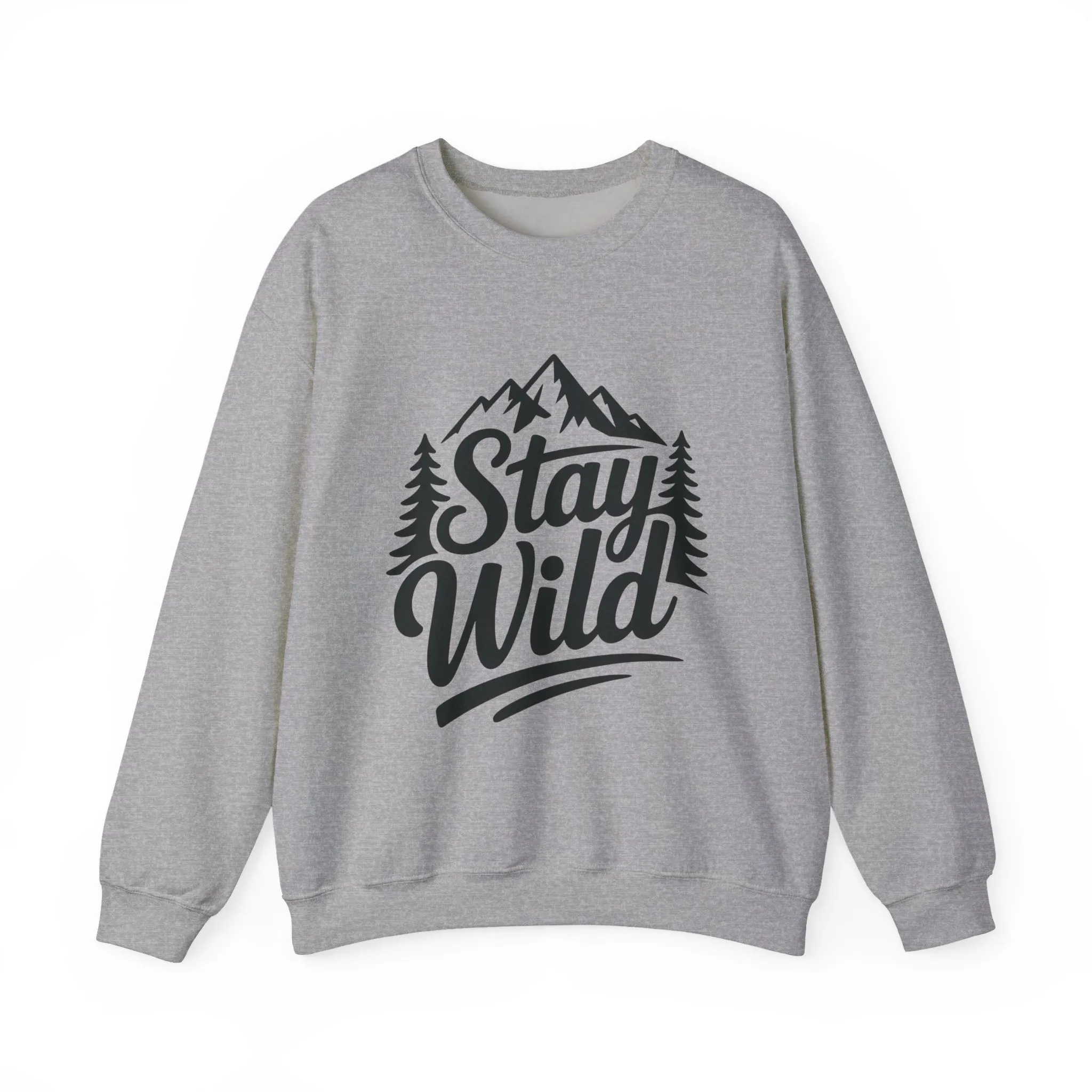 Stay Wild Unisex Crewneck Sweatshirt, Cozy Casual Wear for Adventurers, for Nature Lovers, Mountain Nature Unisex Crewneck Sweatshirt - Image 10