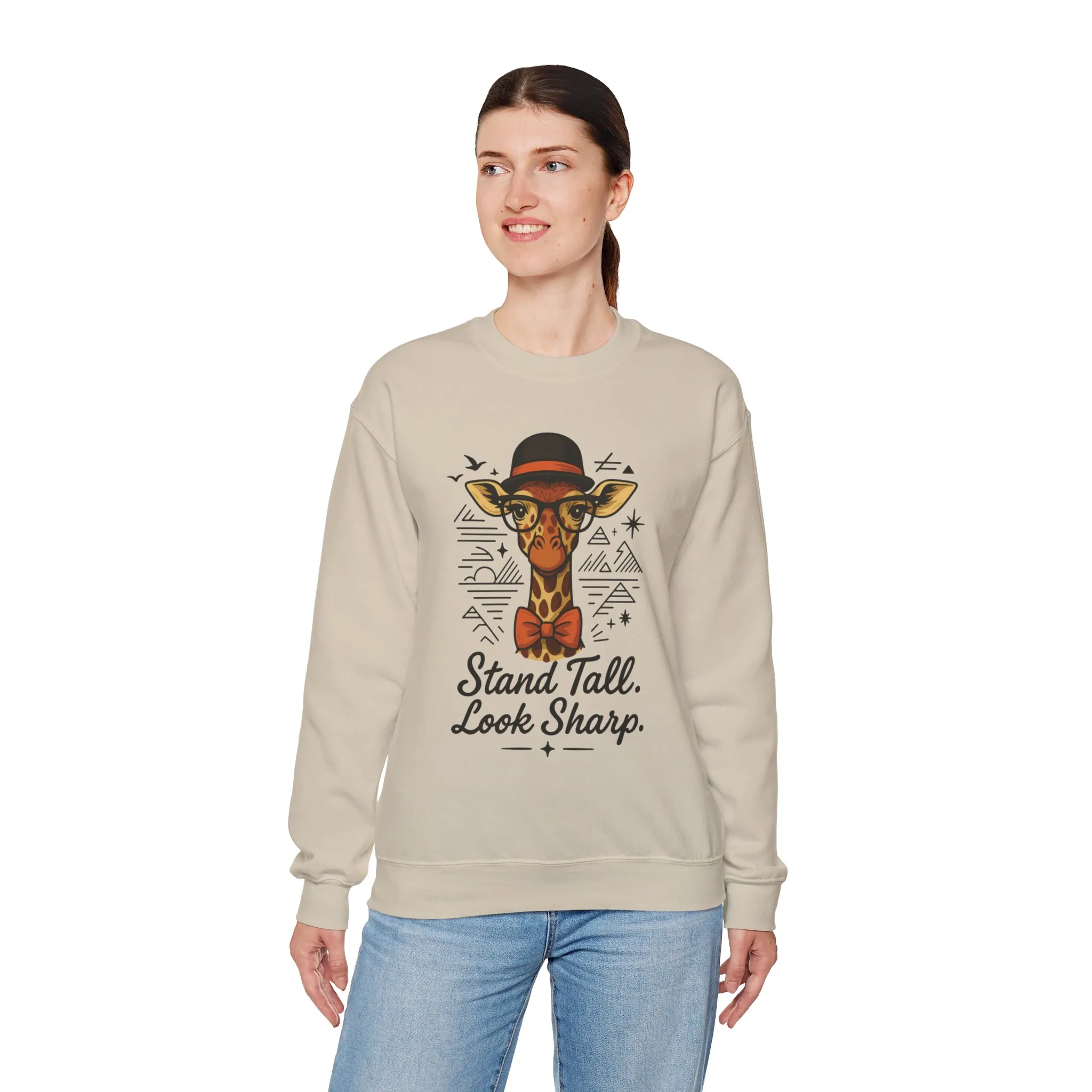 Stylish Giraffe Sweatshirt - Stand Tall, Look Sharp, Unisex Sweater for Animal Lovers, Cozy Gift, Fun Fashion for All Seasons - Image 4