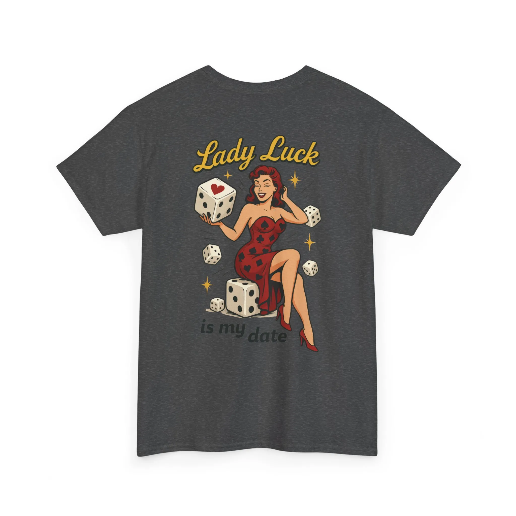 Lucky Me Tee, Retro Lady Luck Shirt for Men, Gambling & Dice Themed Tee, Vintage Pin-Up Vegas Gift, Good Luck Gifts, for Luck Enthusiasts - Image 10